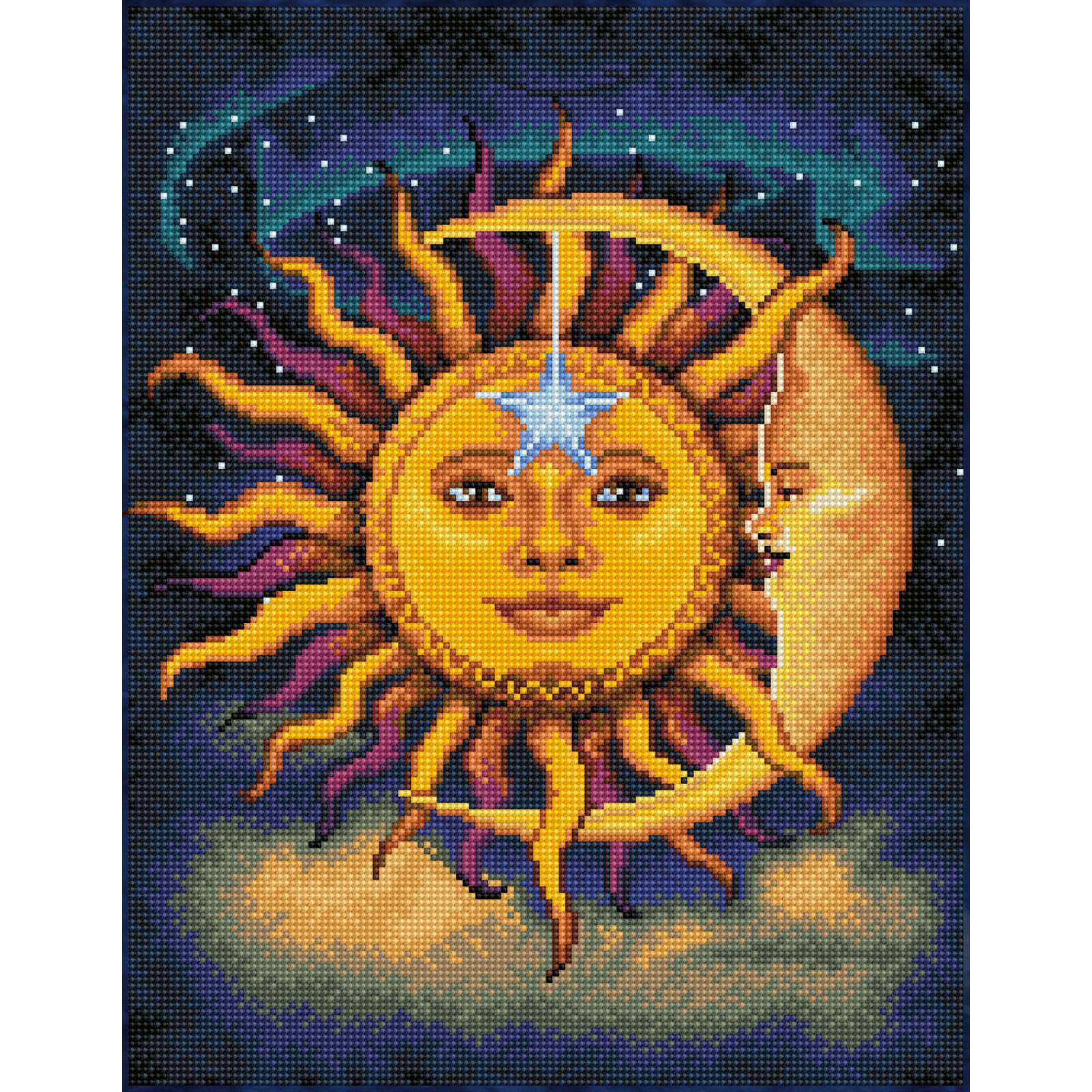 Diamond Dotz&#xAE; Intermediate Sun &#x26; Moon Diamond Painting Kit