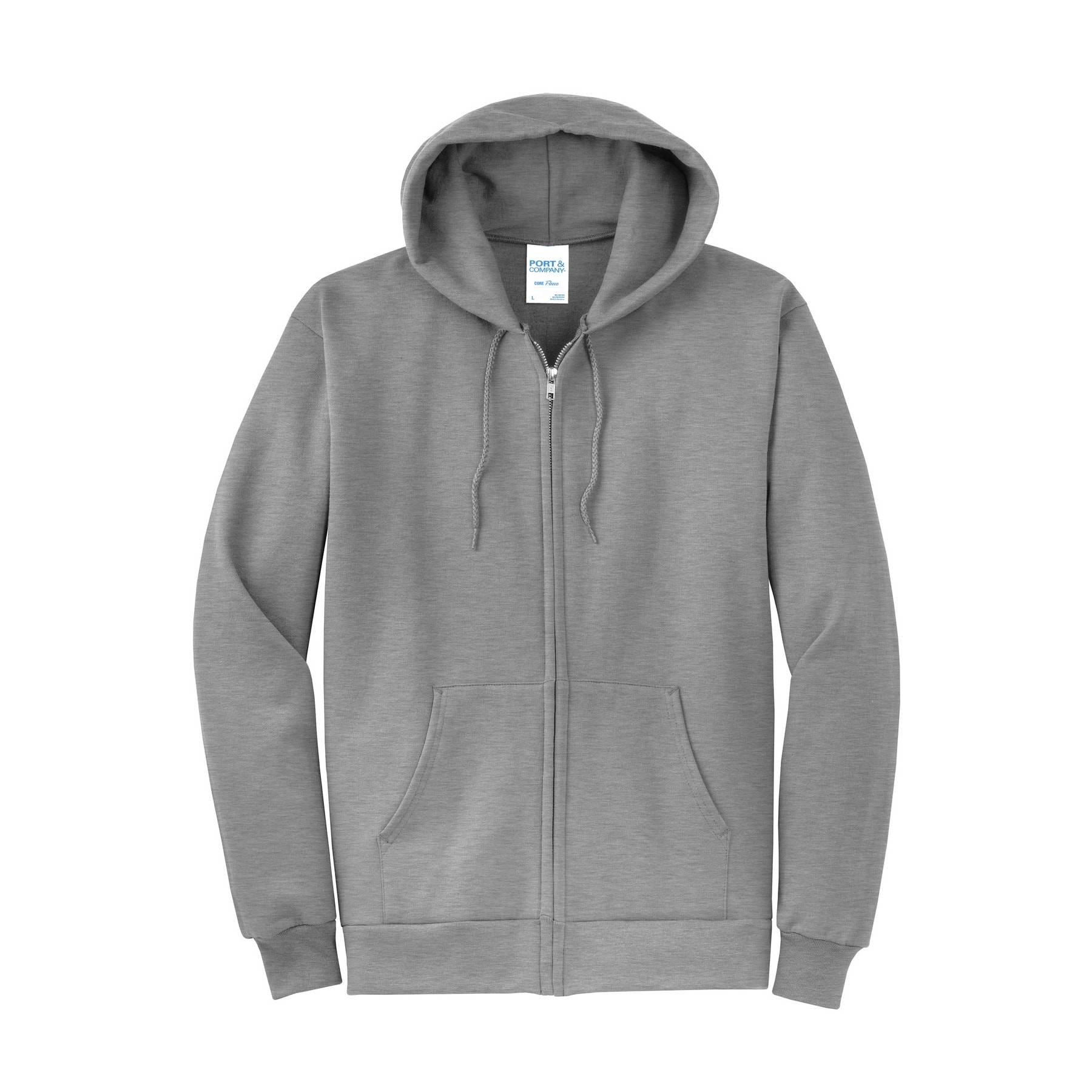 Port & Company® Neutrals Core Fleece Full-Zip Hooded Sweatshirt