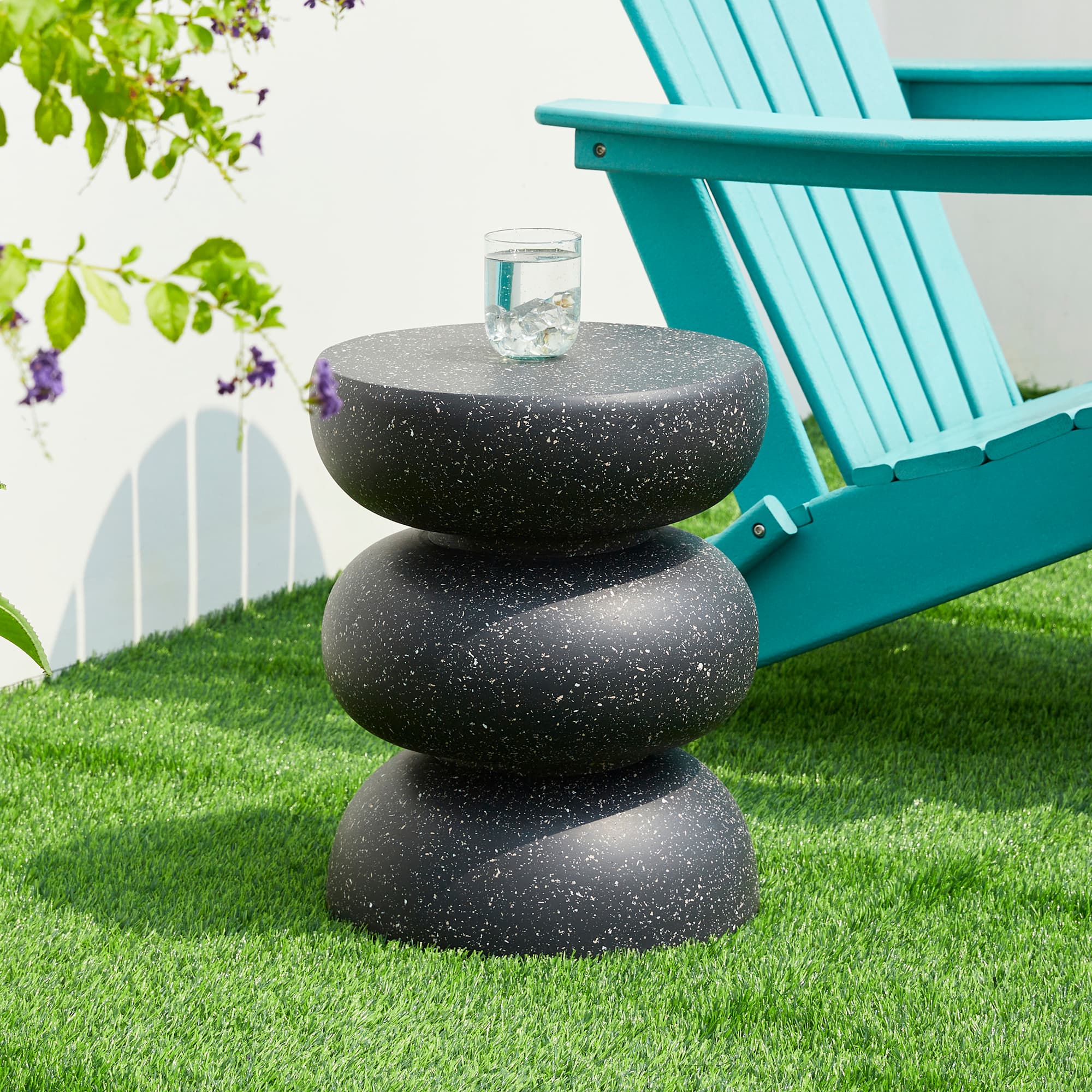 Glitzhome&#xAE; 18&#x22; Multifunctional Faux Terrazzo Garden Stool