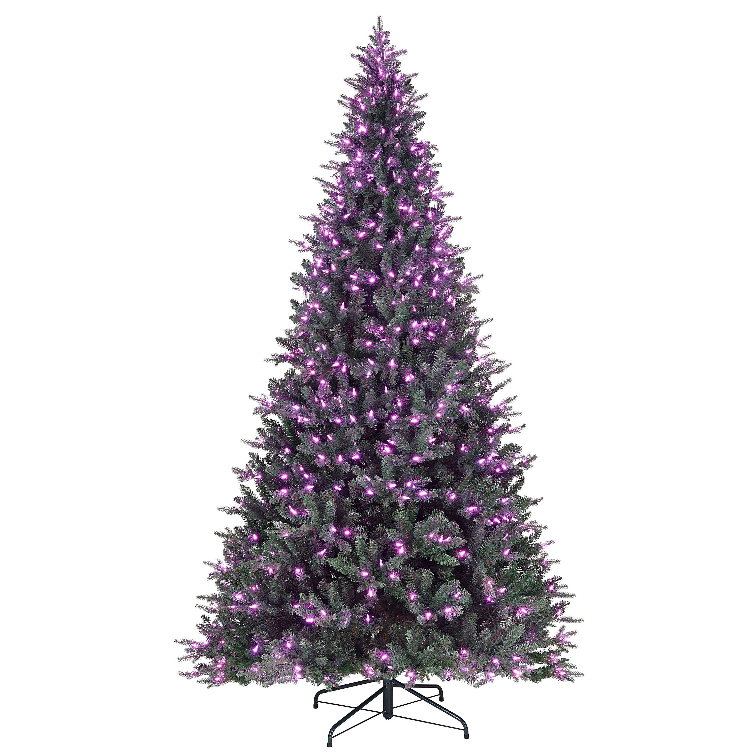 9ft. Pre-Lit Alexa Enabled Vermont Spruce Artificial Christmas Tree, Multicolor LED Lights