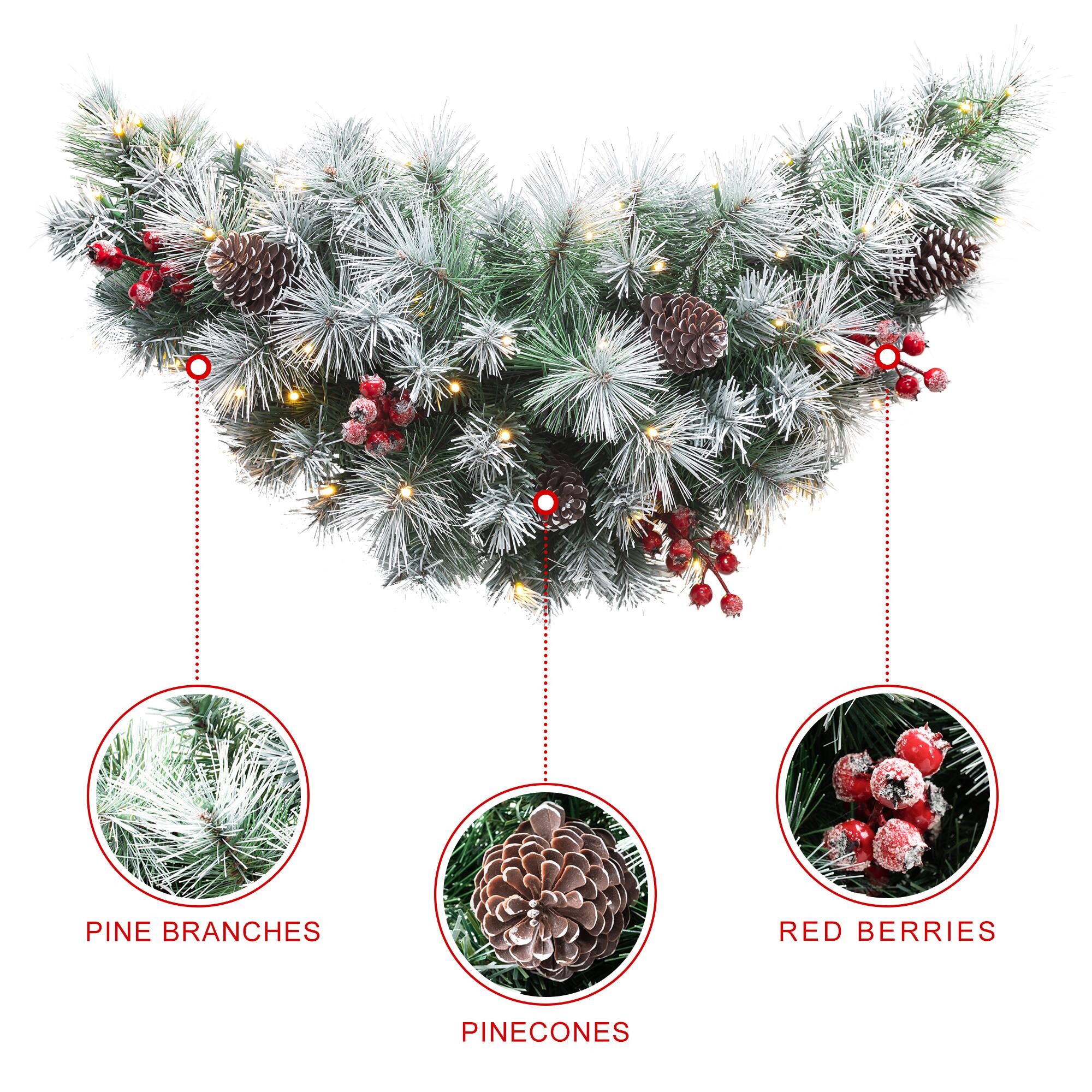 Glitzhome&#xAE; 3ft, Pre-Lit Pinecones &#x26; Berries Artificial Christmas Swag