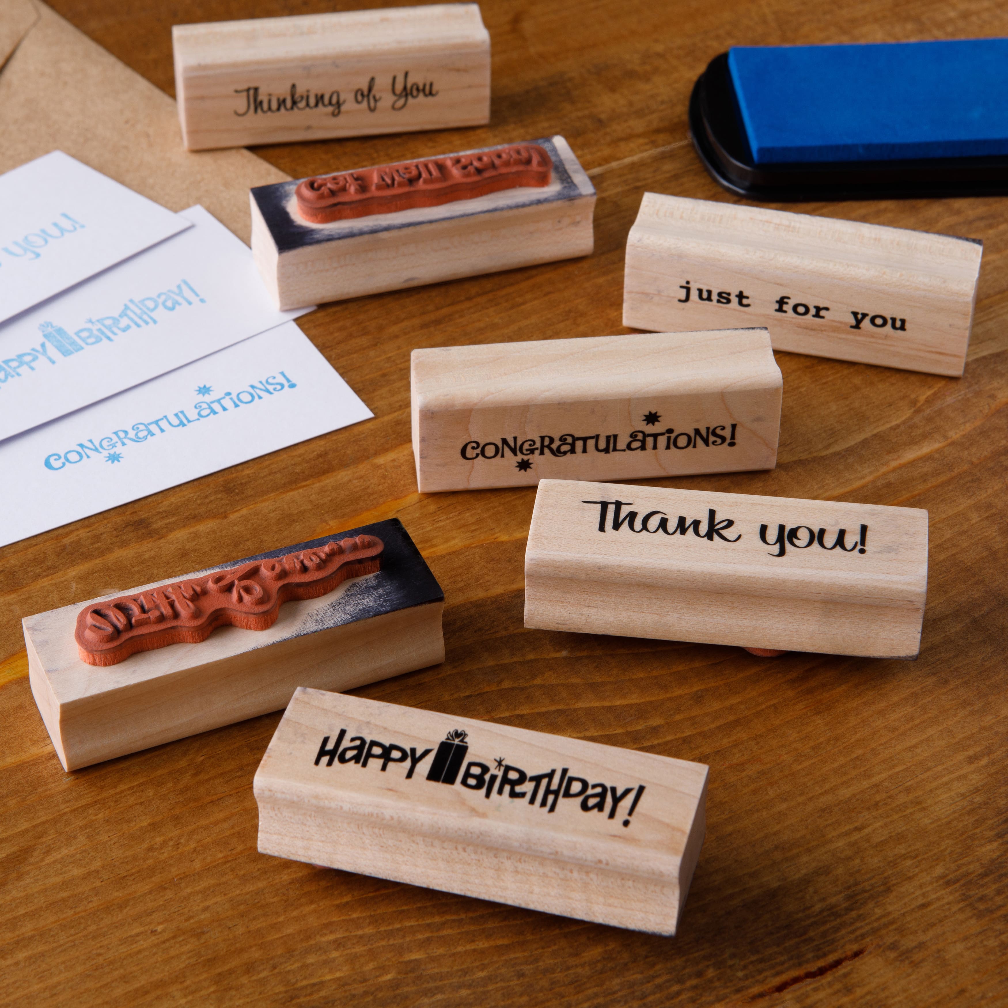 6 Pack: Greetings Wood Stamp Set by Recollections&#x2122;