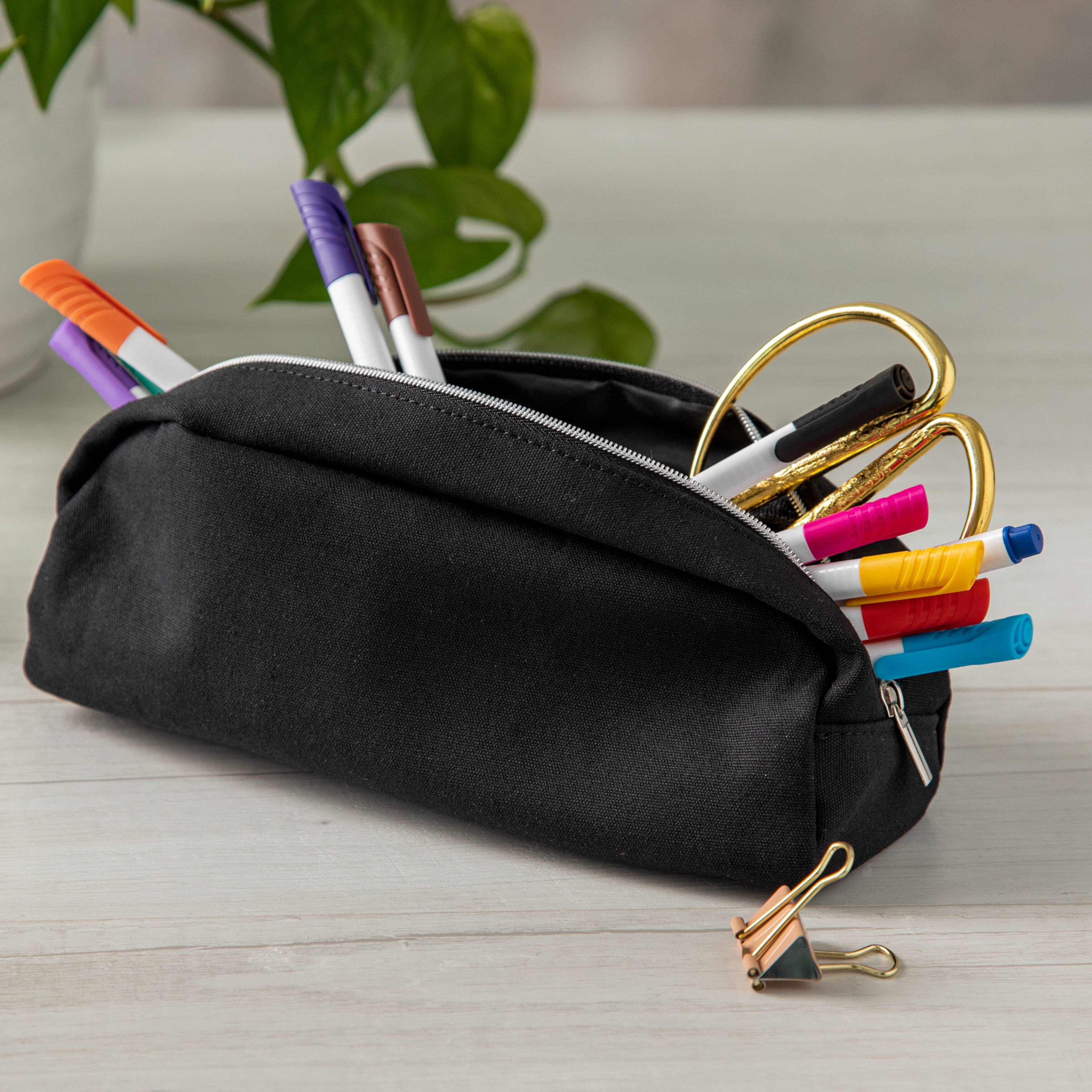 6 Pack: Black Canvas Pouch by Artist&#x27;s Loft&#x2122;