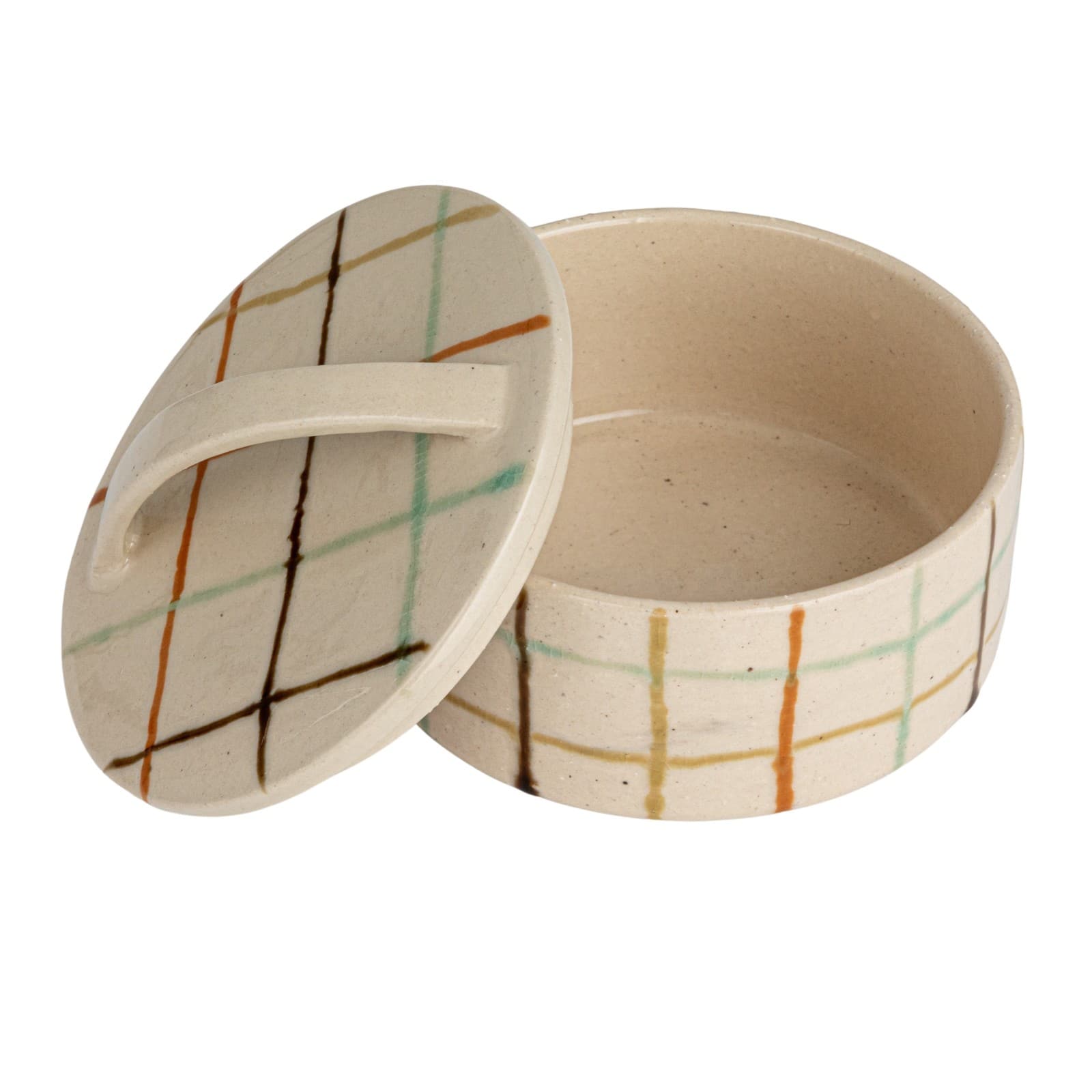 Hello Honey&#xAE; 5&#x22; Multicolor Mosaic Retreat Stoneware Dish with Lid