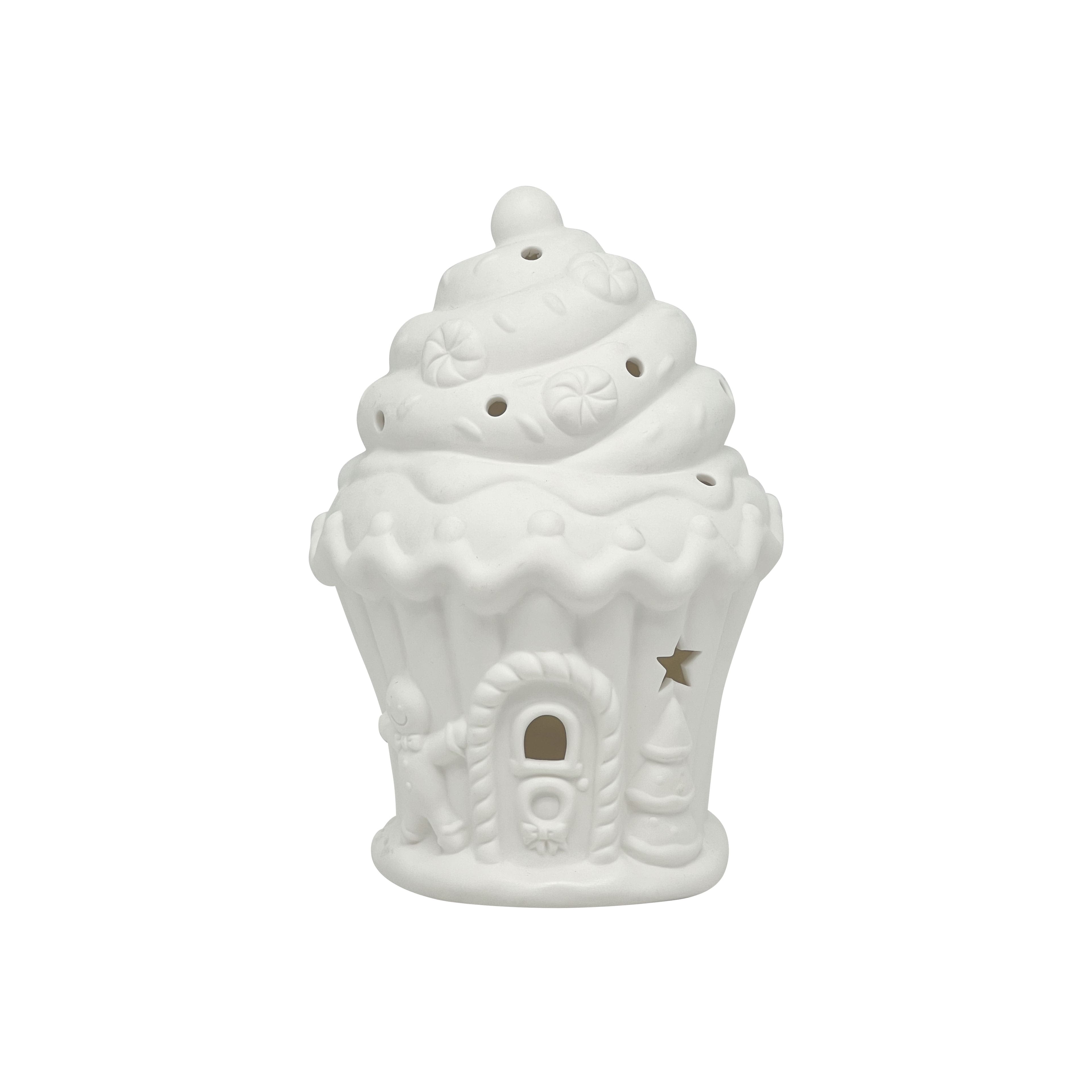 7.25&#x22; Ice Cream House DIY LED Ceramic D&#xE9;cor by Make Market&#xAE;