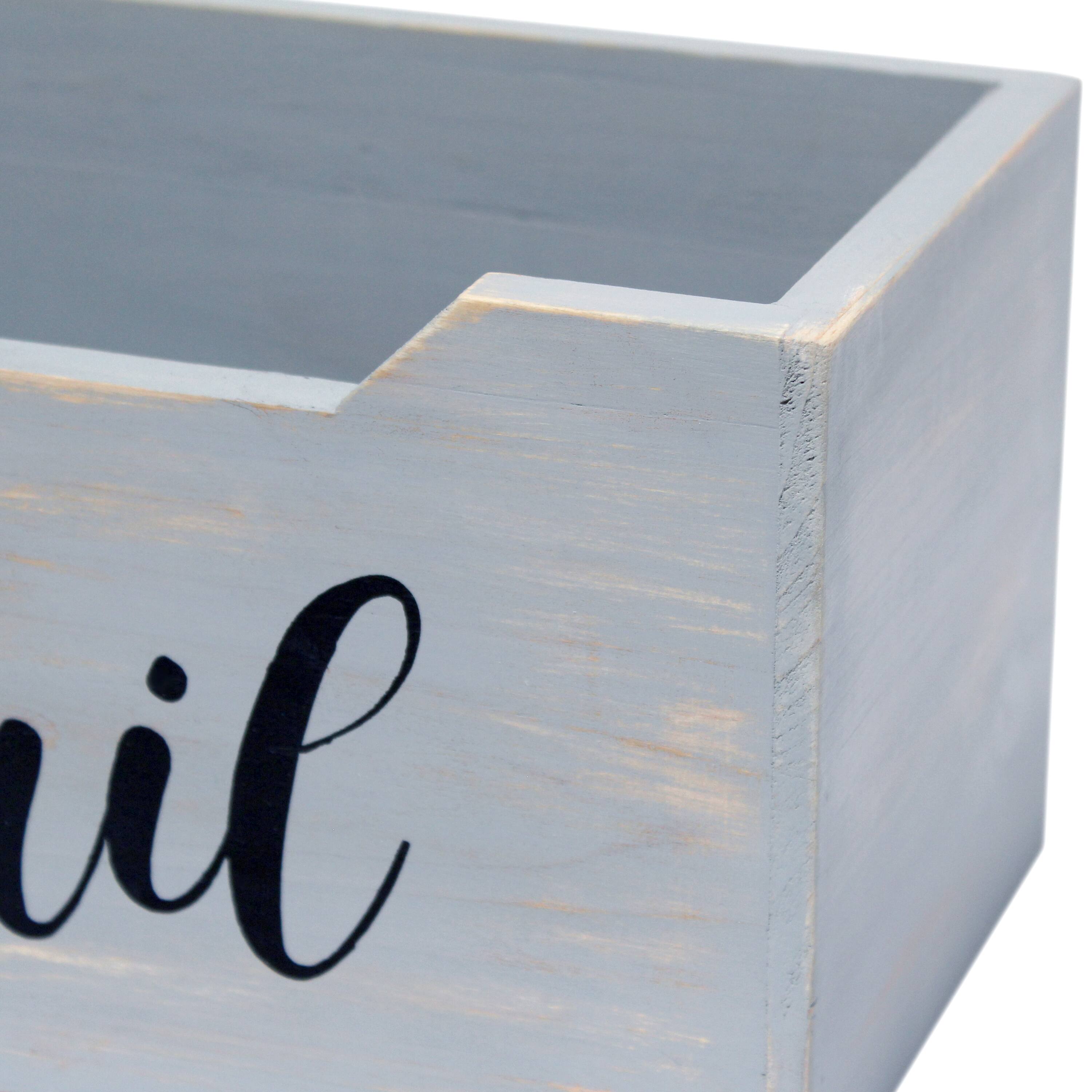 Elegant Designs Decorative Script Word Mail Organizer Box