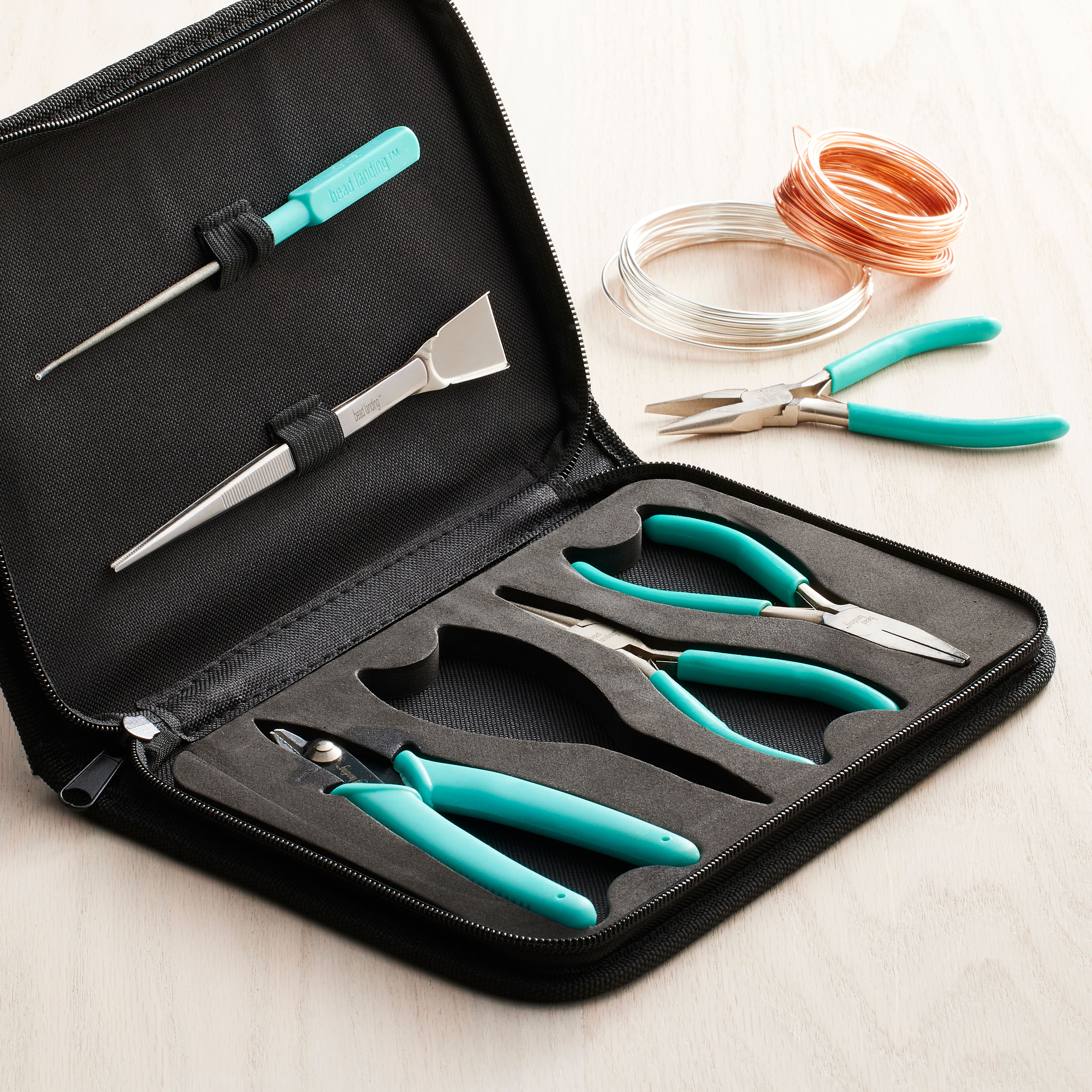 Bead Landing Tools Jewelry Tool Set 6 PC Pliers And Micrometer