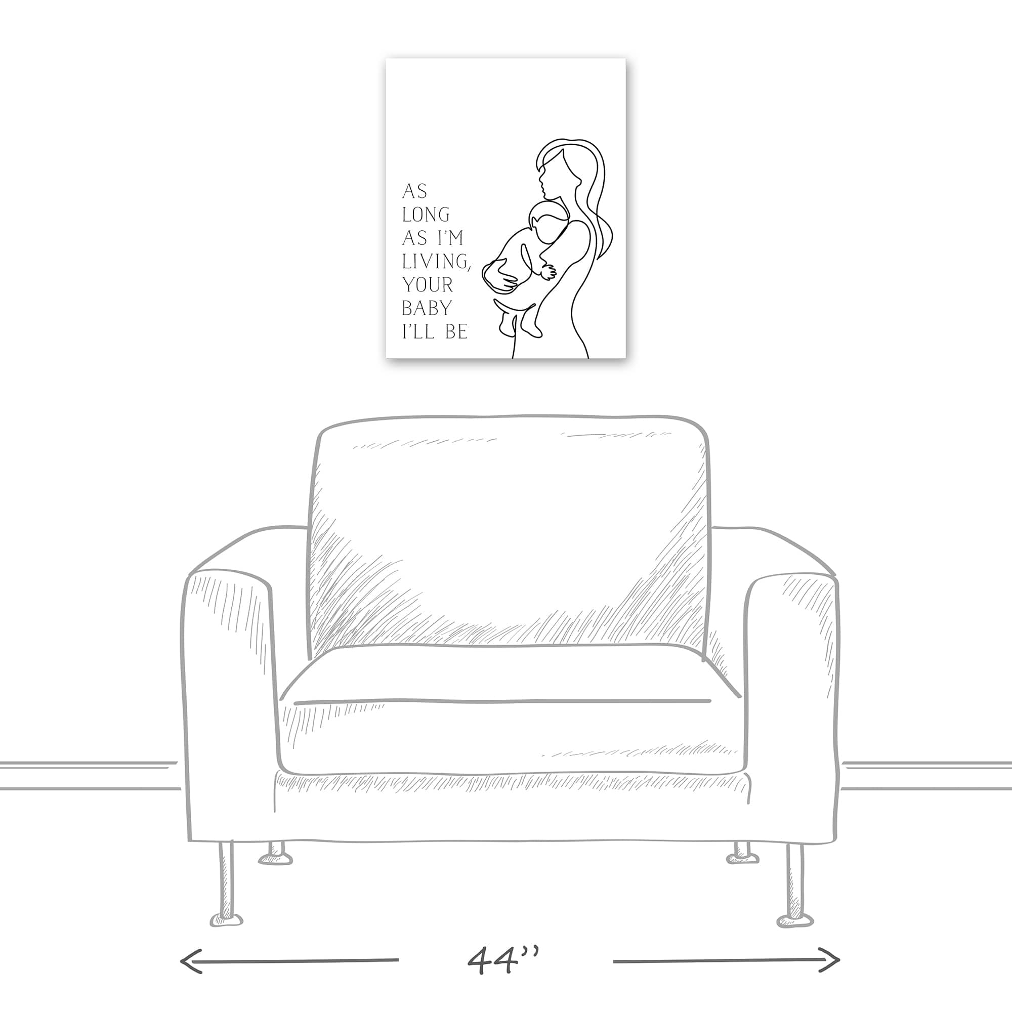 My Baby You&#x27;ll Be Outline Canvas Wall Art