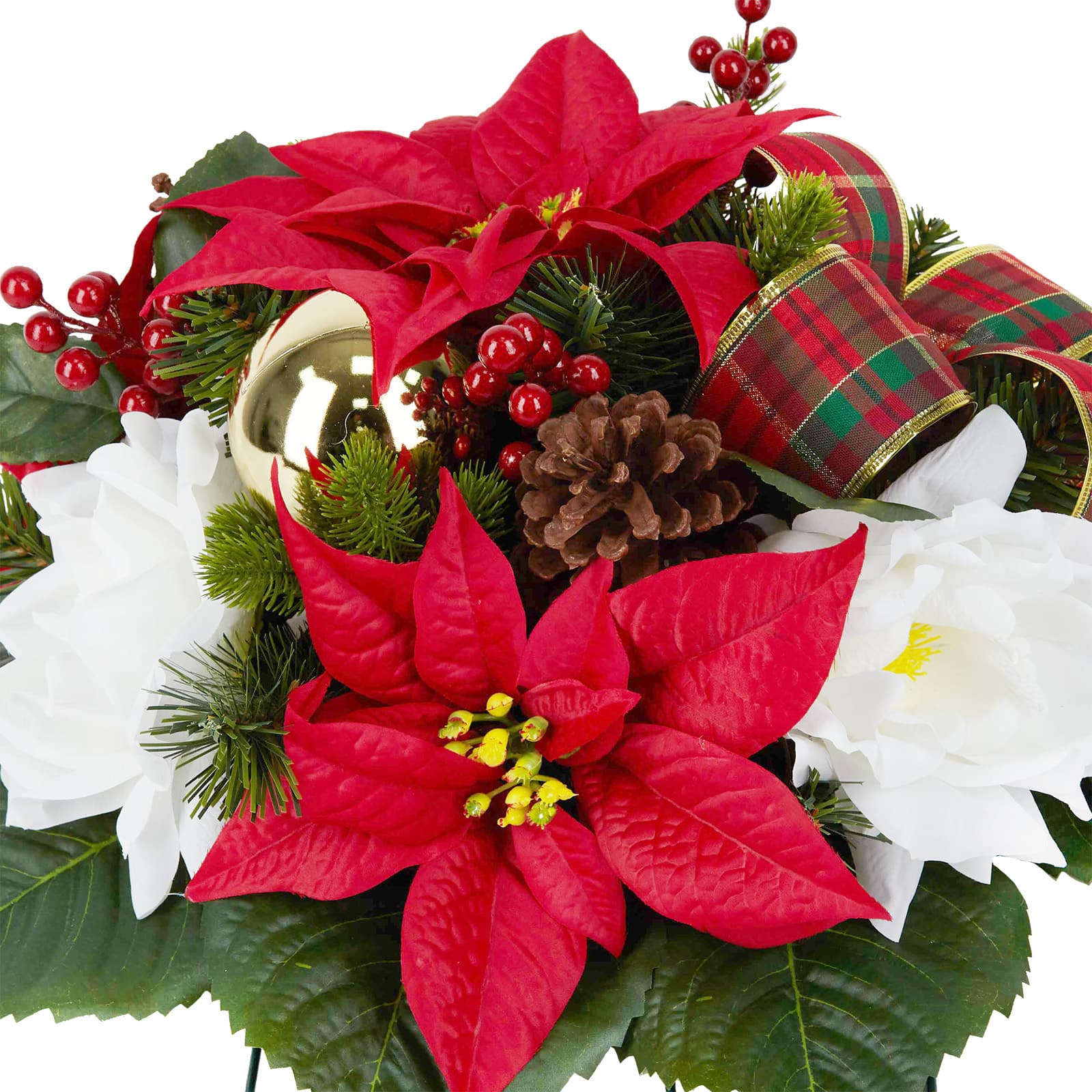 17&#x22; Red &#x26; White Poinsettia Remembrance Saddle by Ashland&#xAE;