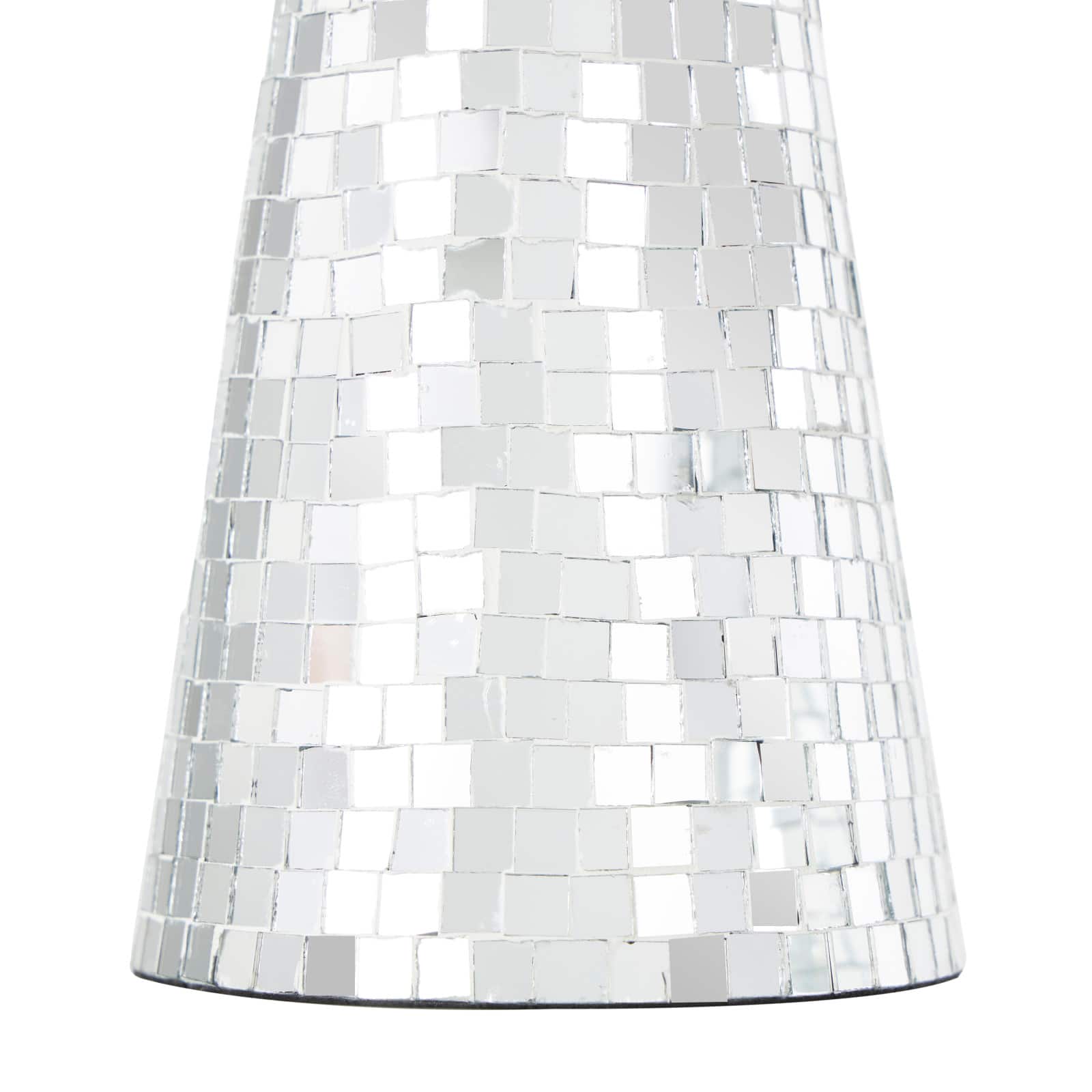 Silver Handmade Glass Mosaic Mushroom Mirror Sculpture Set