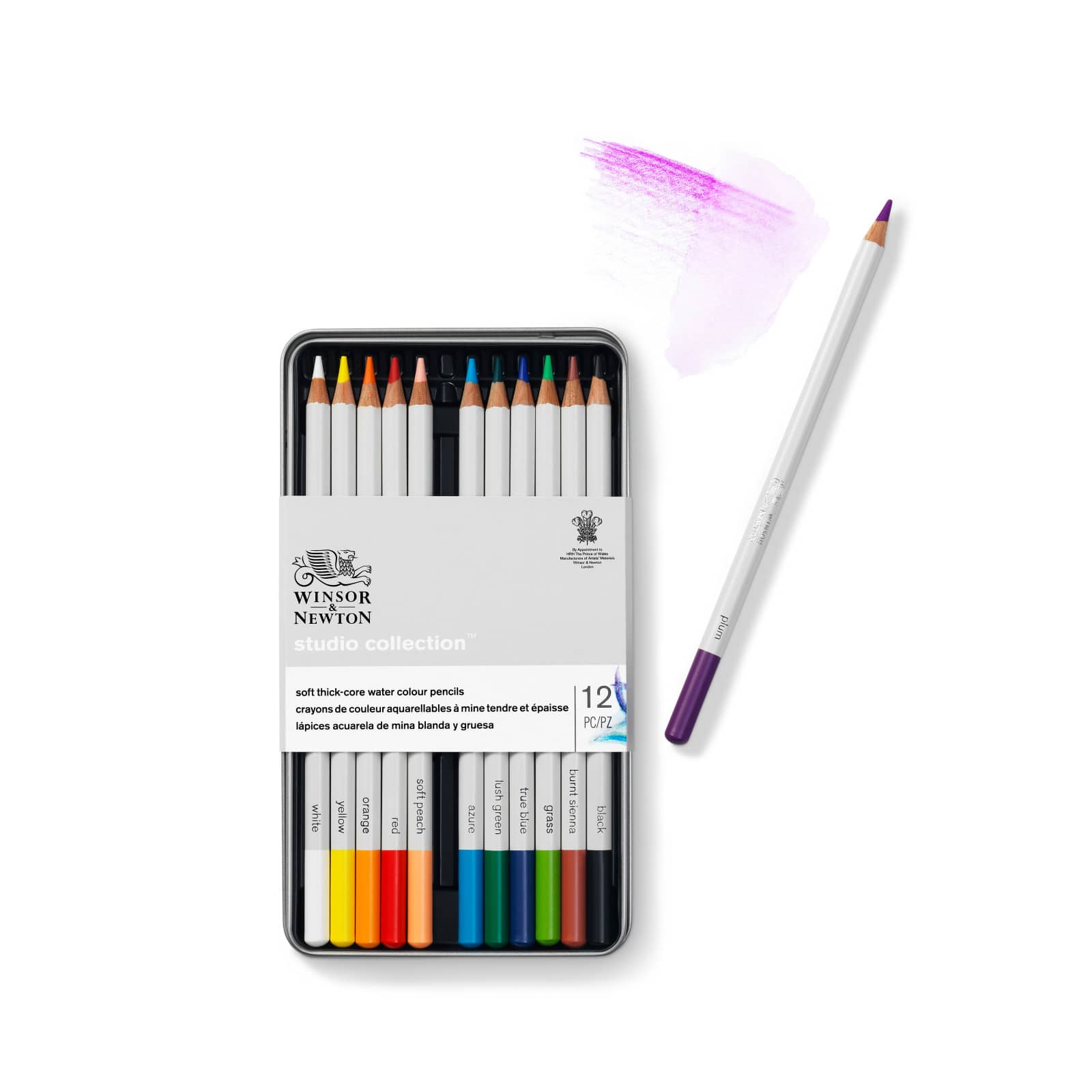 Winsor &#x26; Newton&#x2122; Studio Collection&#x2122; 12 Color Watercolor Pencil Tin