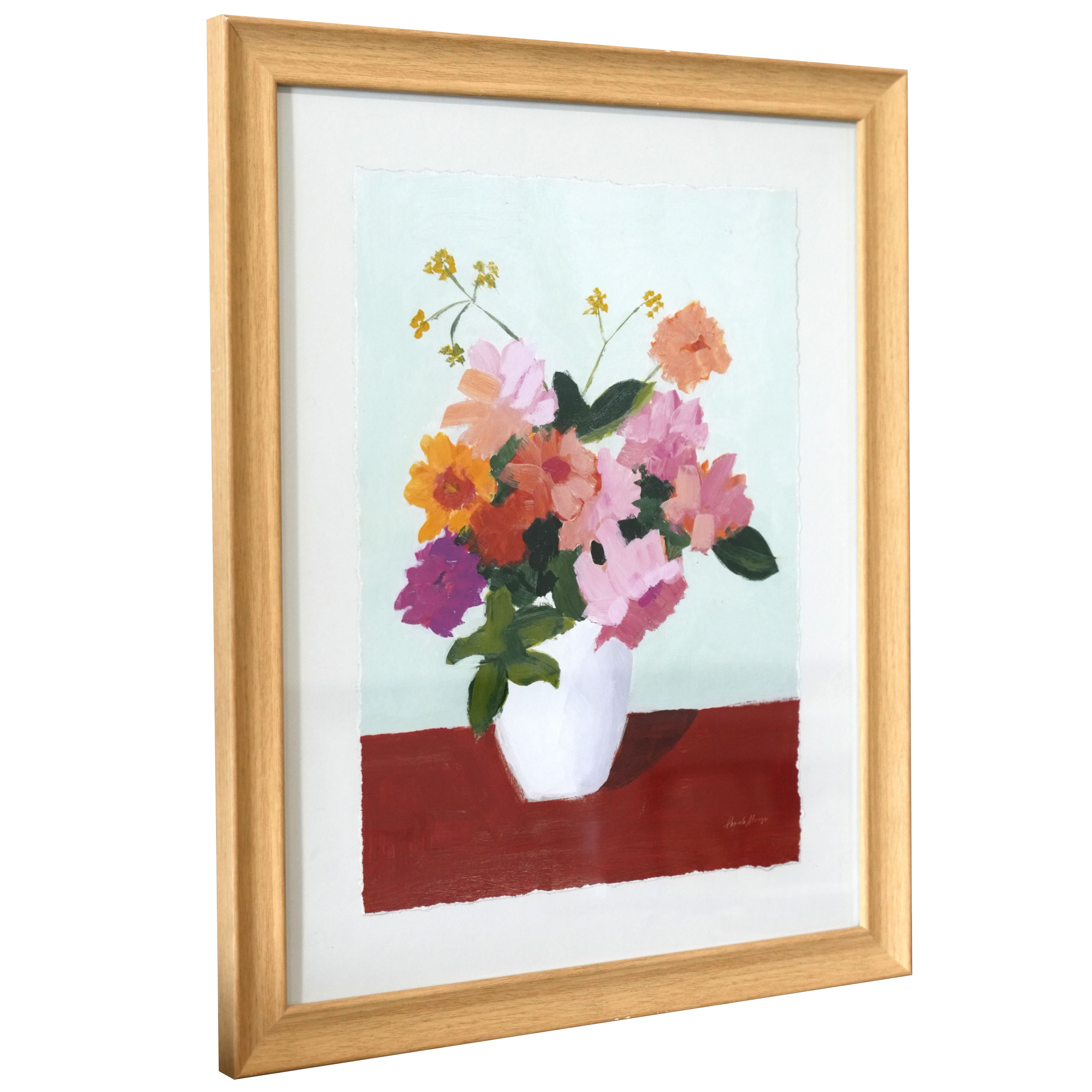 20&#x22; Pink, Coral &#x26; Orange Flower Still Life Wall Art by Ashland&#xAE;