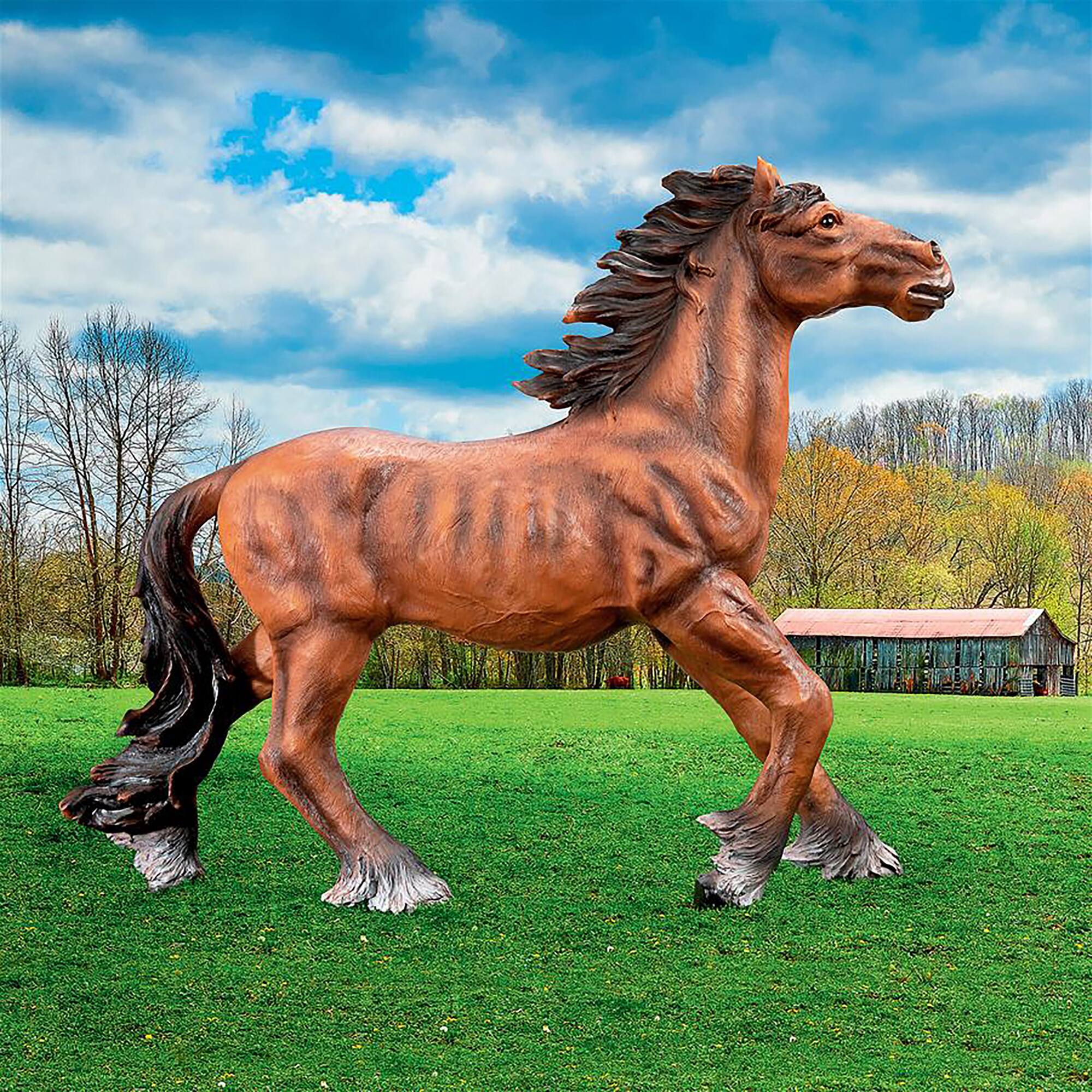 Design Toscano 23" Unbridled Running Wild Mustang Horse Statue