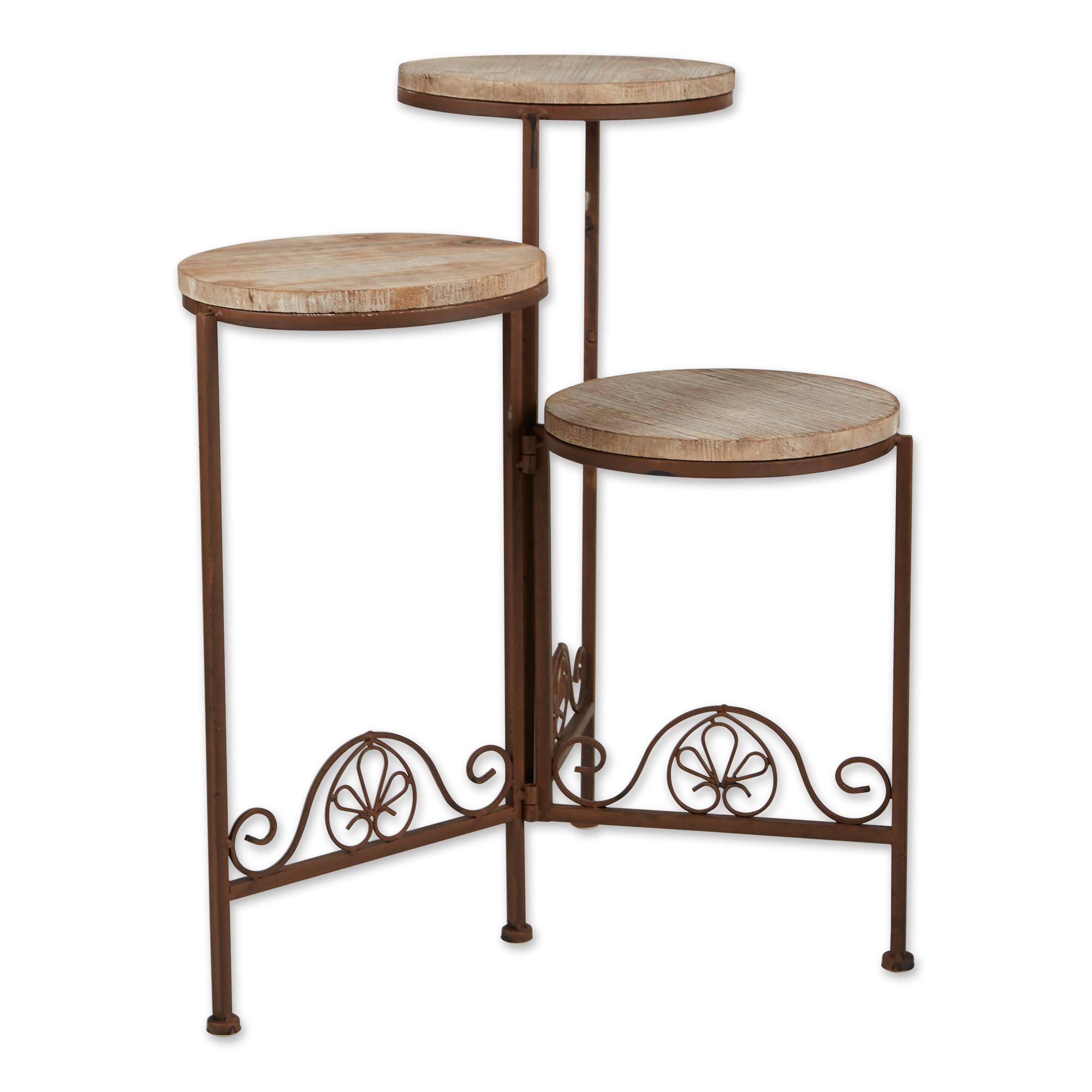 23&#x22; Rustic Triple Planter Stand