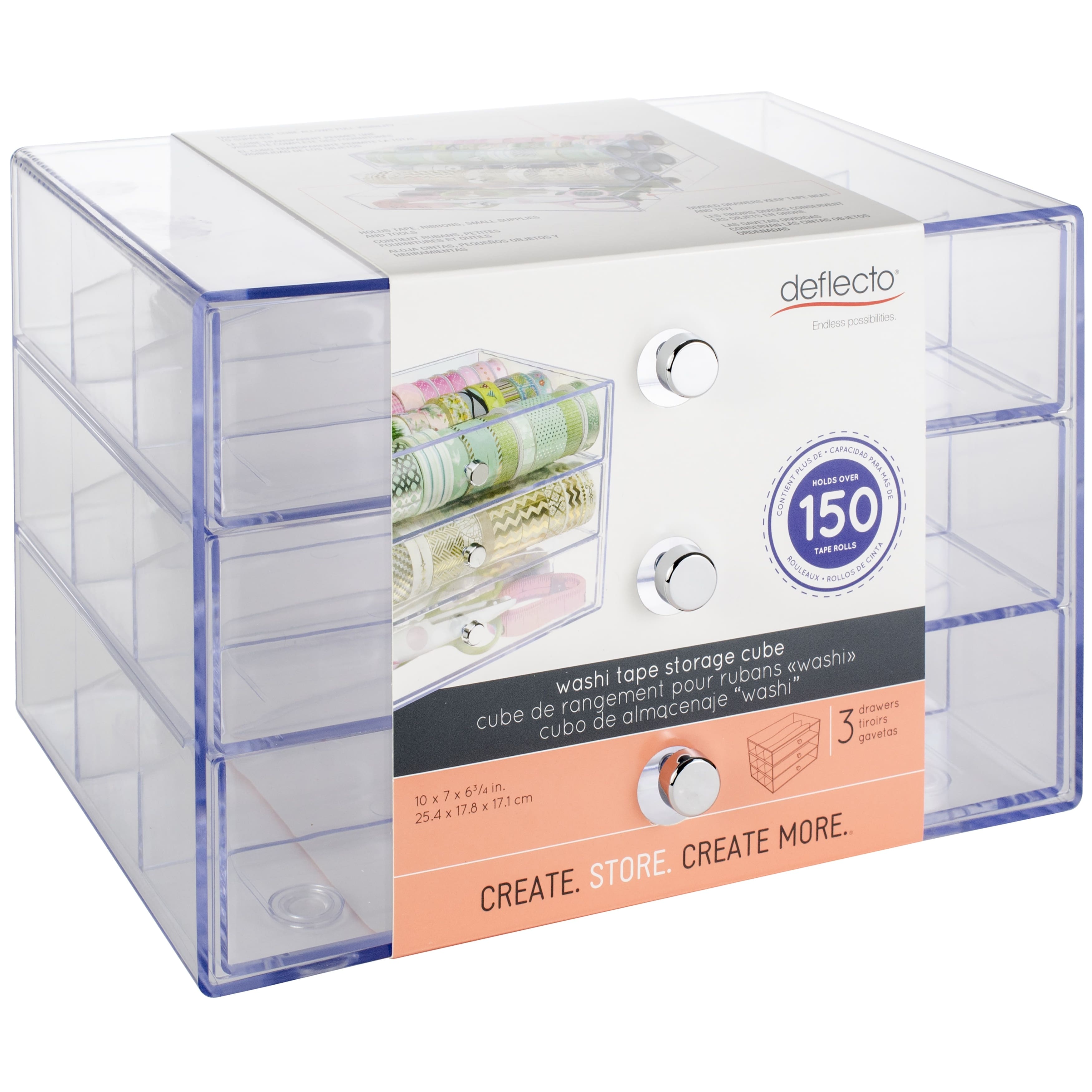 Deflecto&#xAE; Clear Washi Tape Storage Cube