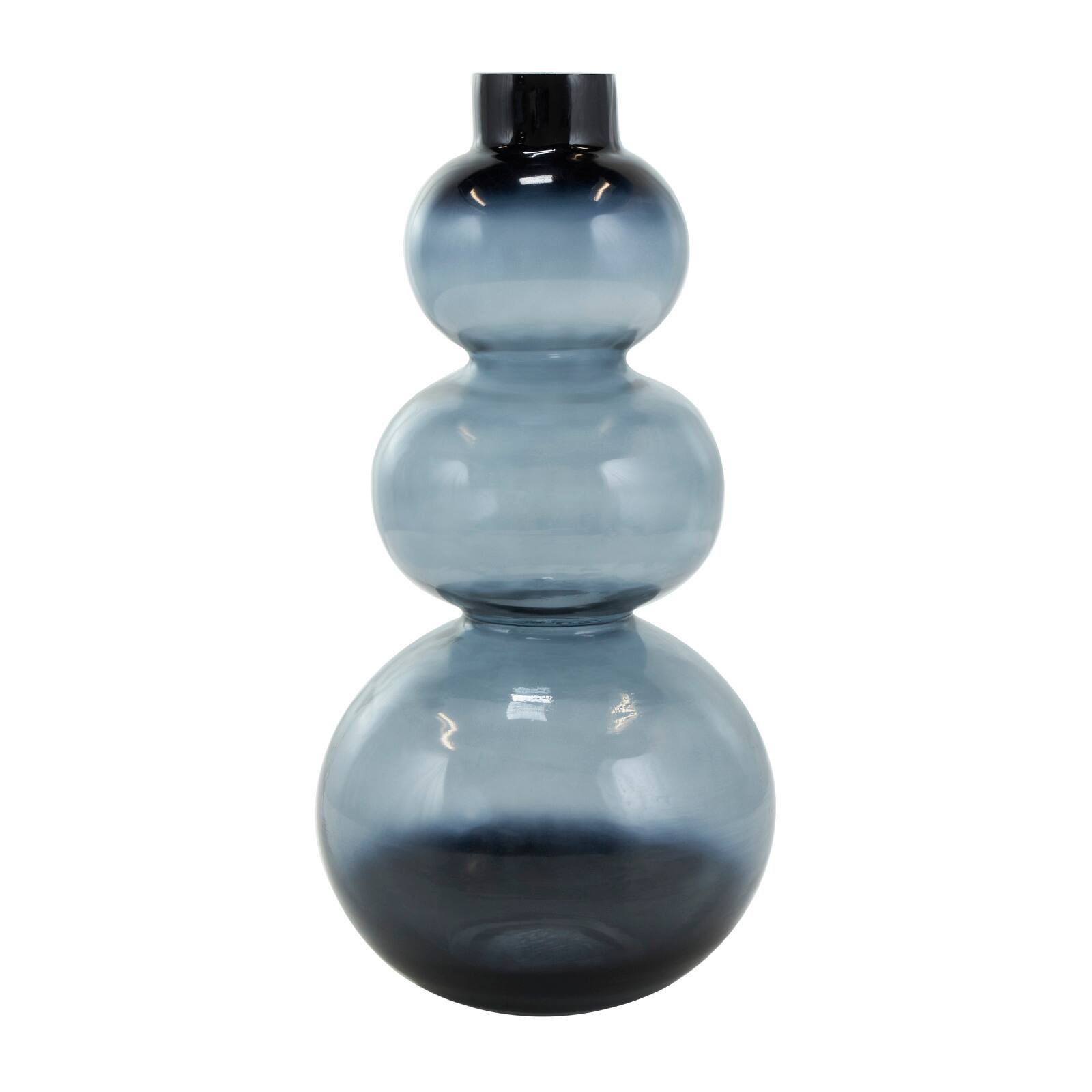 Black Ombre Bubble Glass Vase Set