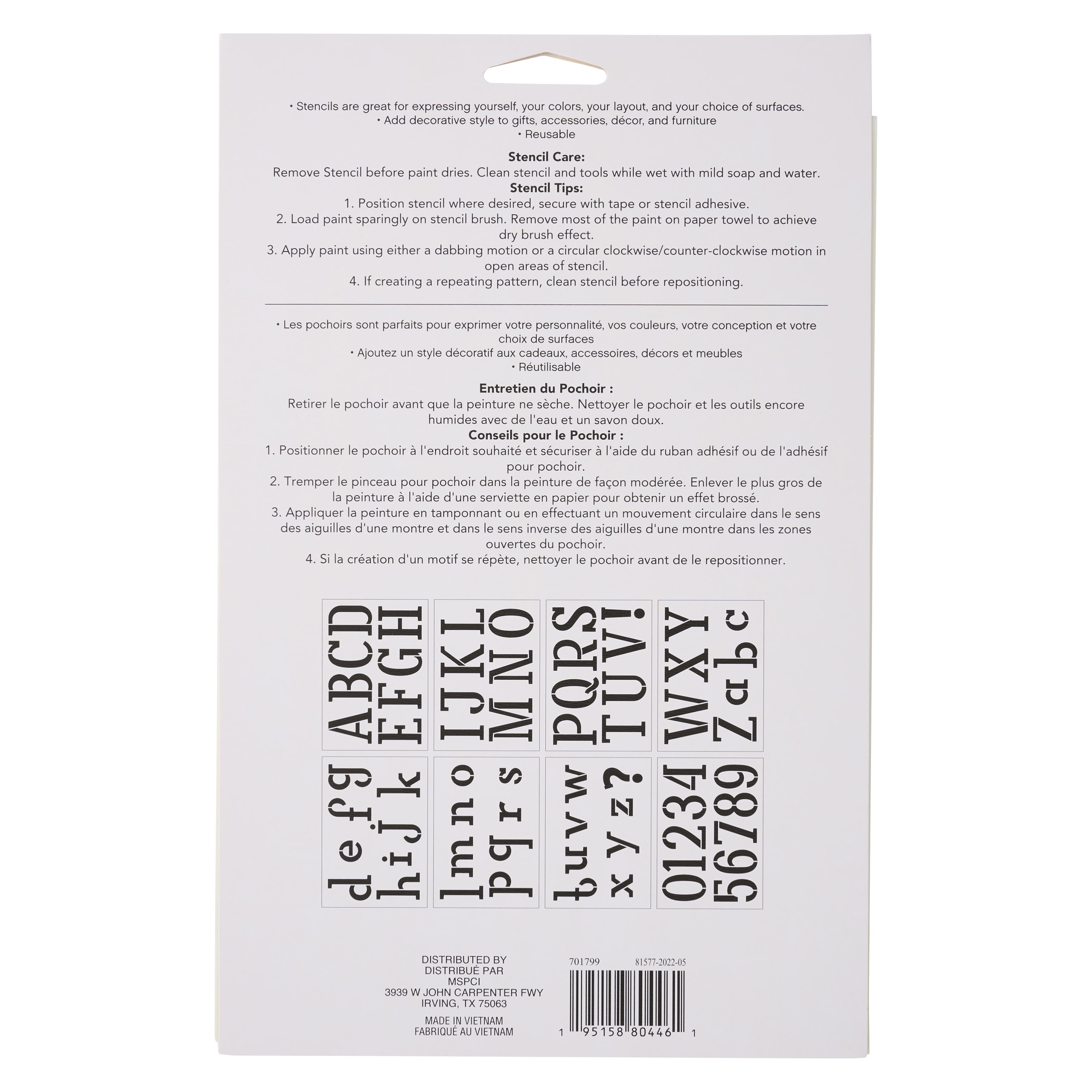 6 Pack: 3" Skinny Serif Alphabet Stencils by Craft Smart®