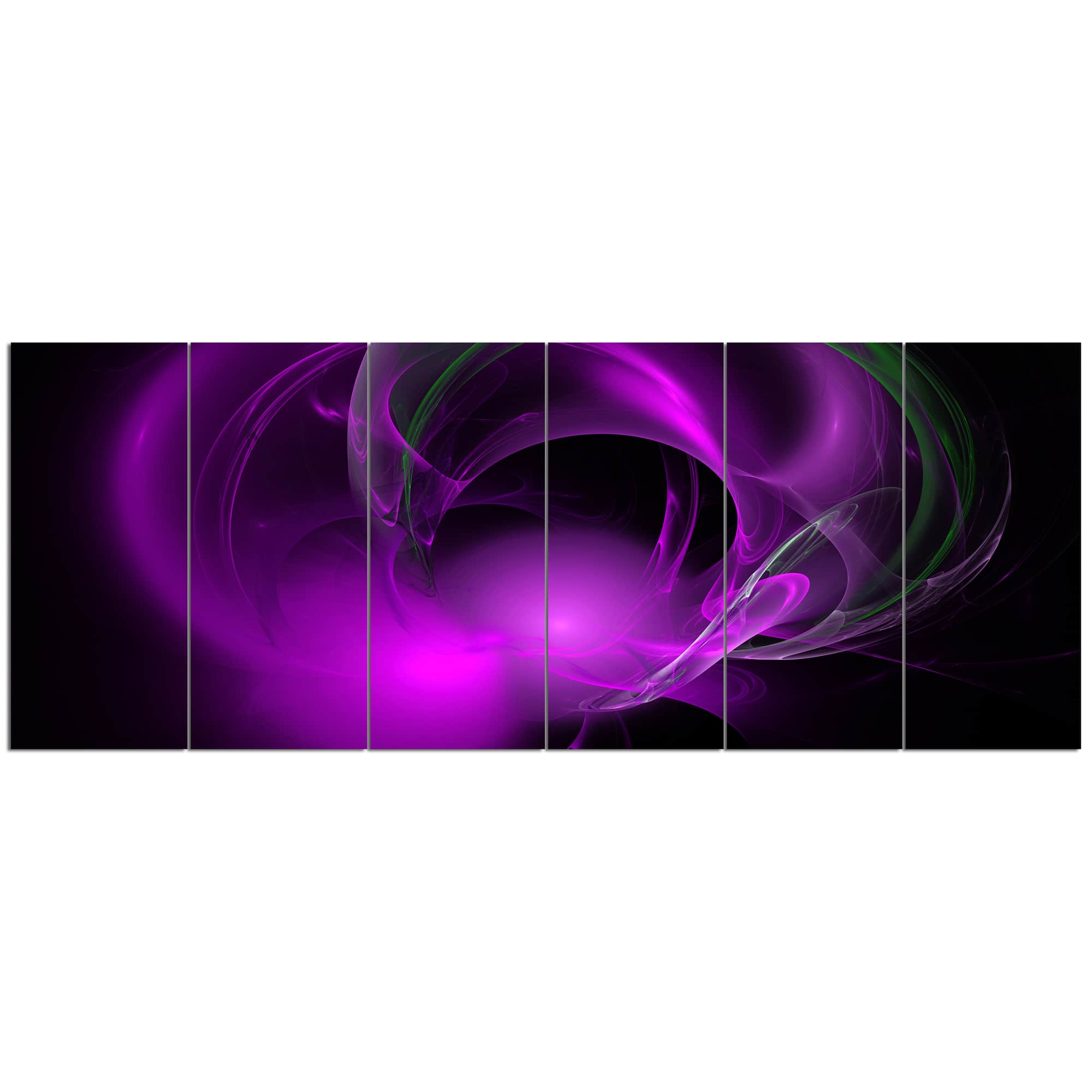 Designart - Purple Fractal Galactic Nebula - Abstract Wall Art Canvas