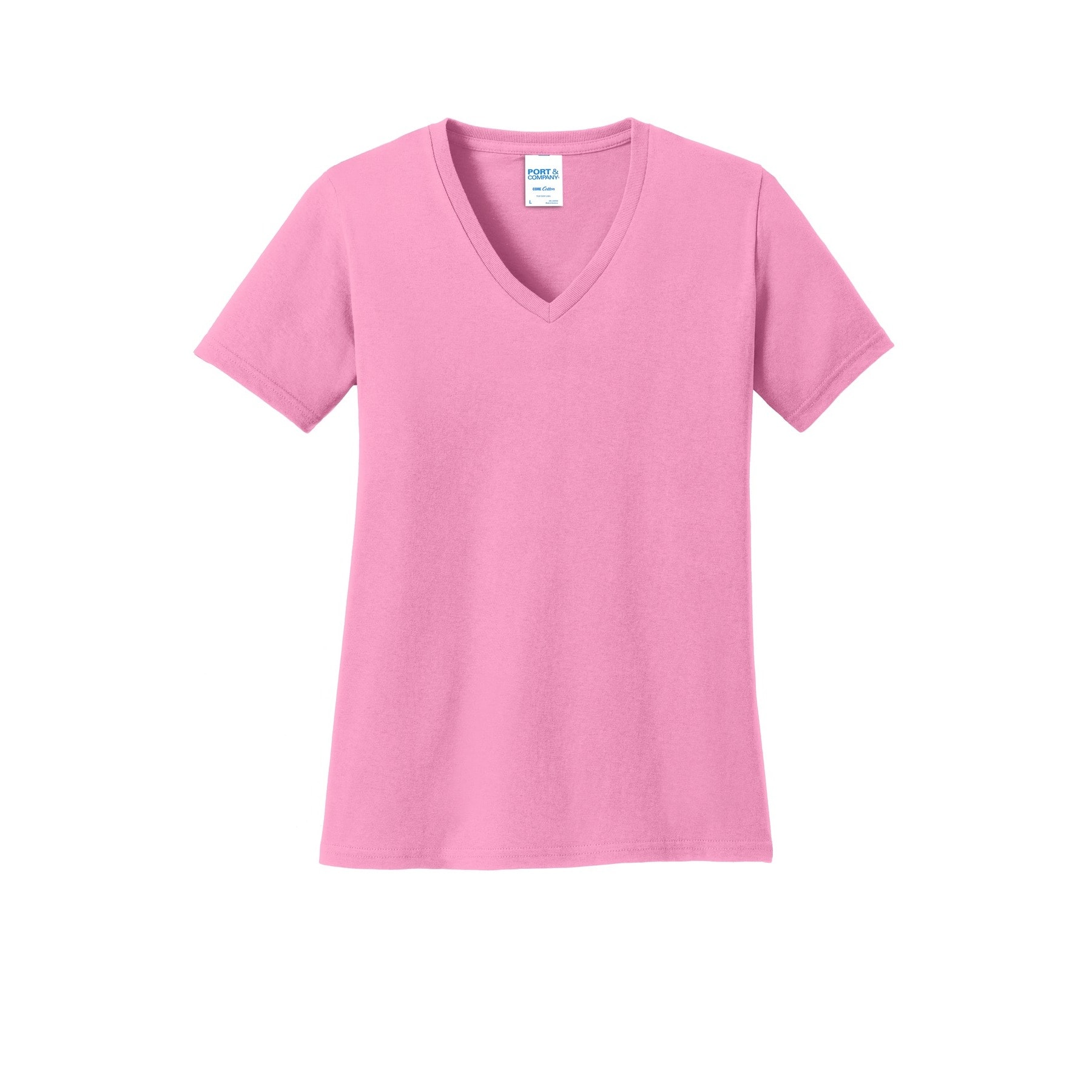 Port & Company® Brights Core Cotton V-Neck Ladies T-Shirt