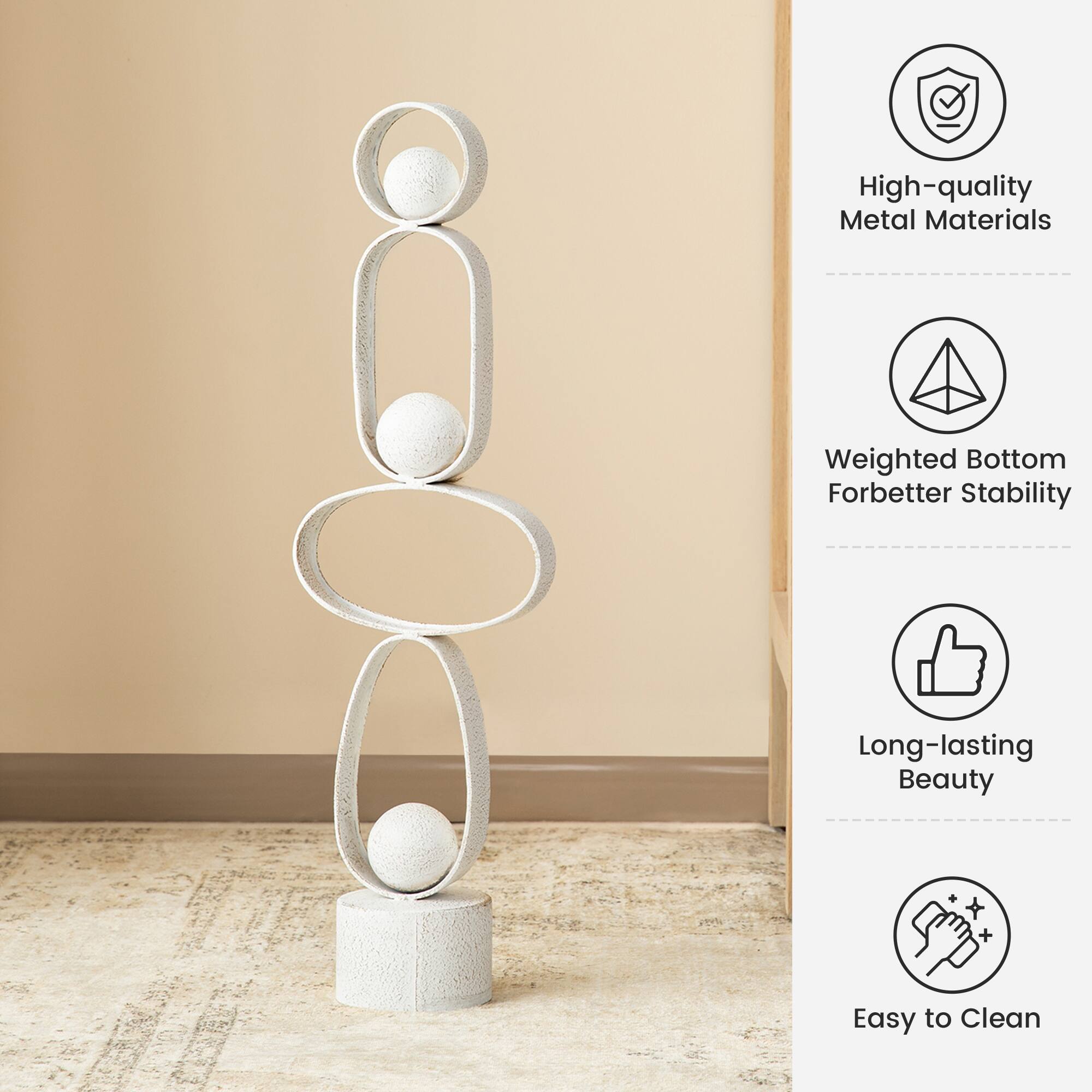 Glitzhome® 25.5" Modern Abstract Metal Sculpture Table Décor