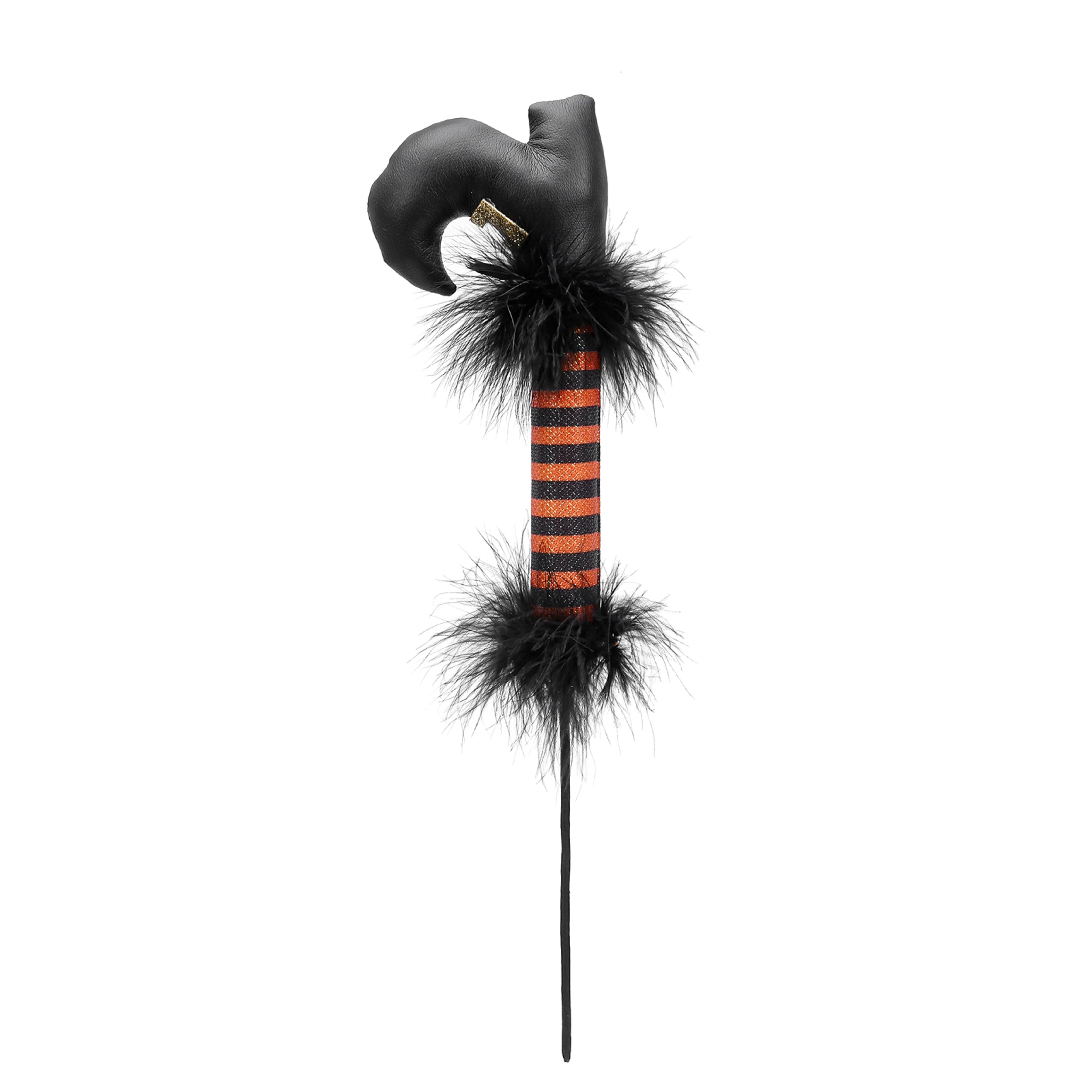 15&#x22; Black &#x26; Orange Witch Leg Pick by Ashland&#xAE;