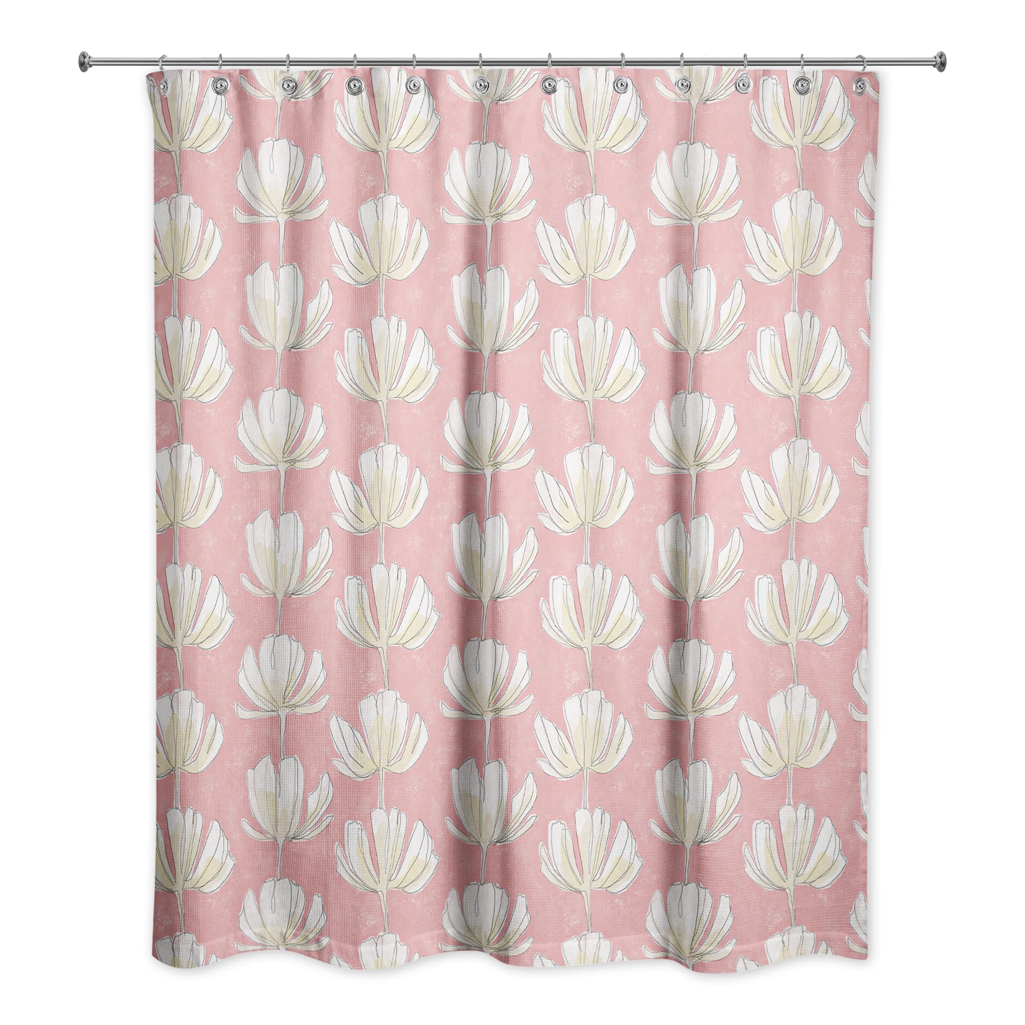 Pink Floral Pattern 71&#x22; x 74&#x22; Shower Curtain
