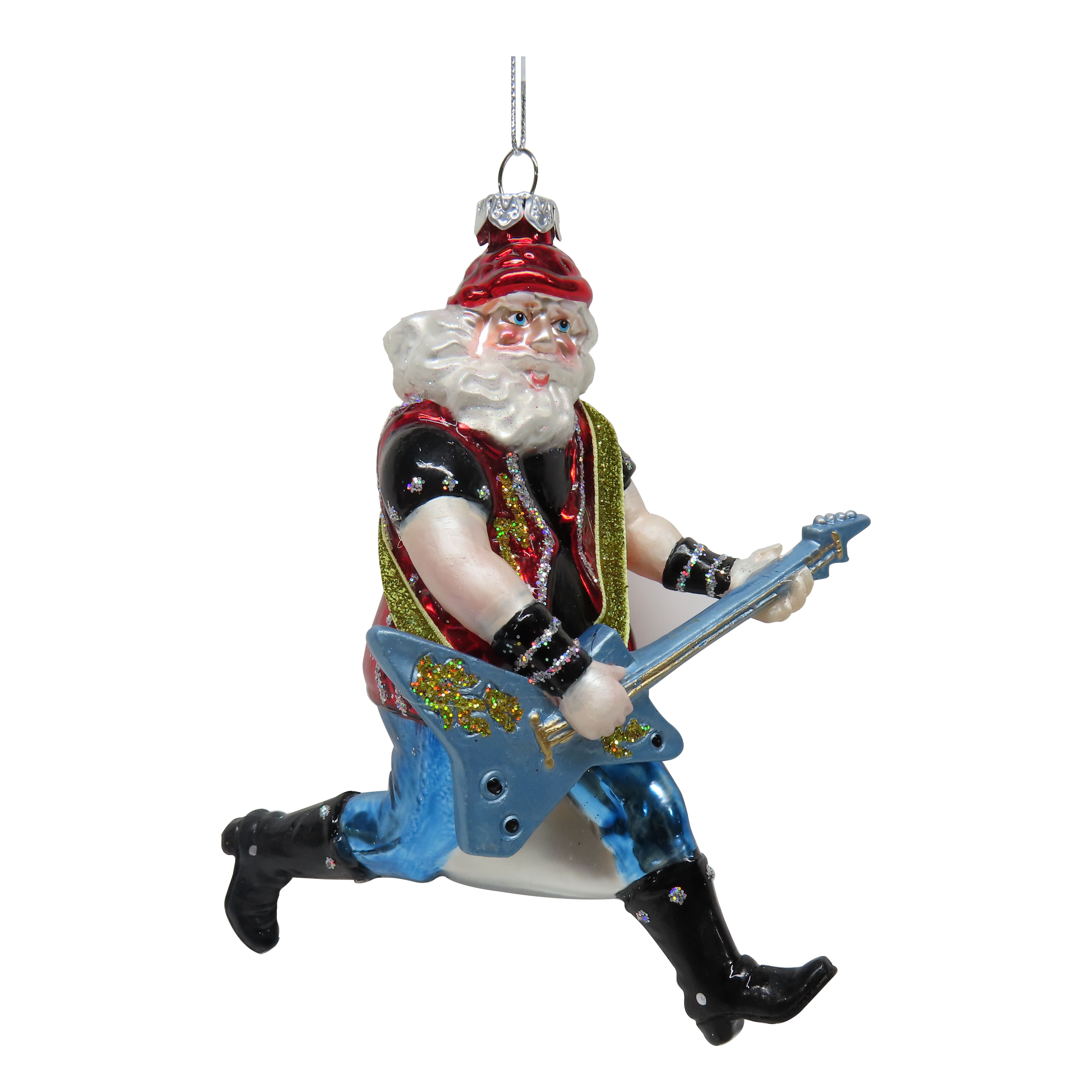 5.25&#x22; Rocking Santa Glass Ornament by Ashland&#xAE;