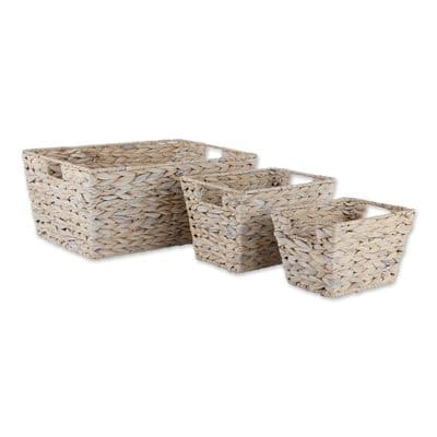 DII® White Wash Hyacinth Basket Set | Michaels