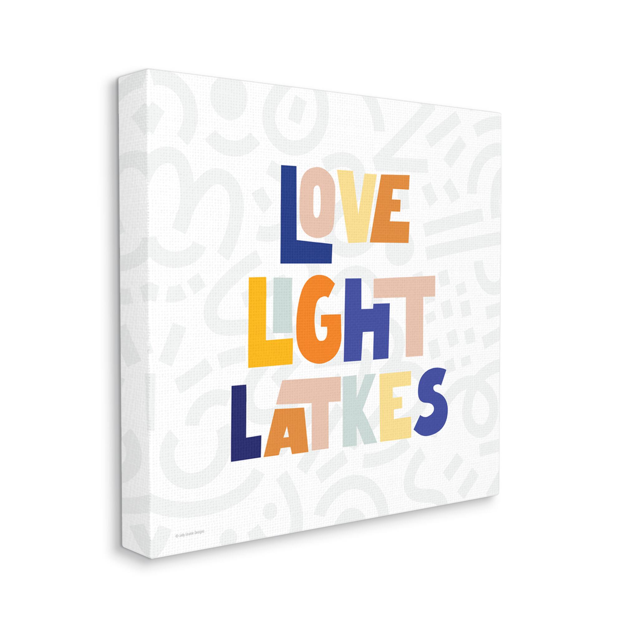 Stupell Industries Love Light Latkes Casual Hanukkah Canvas Wall Art