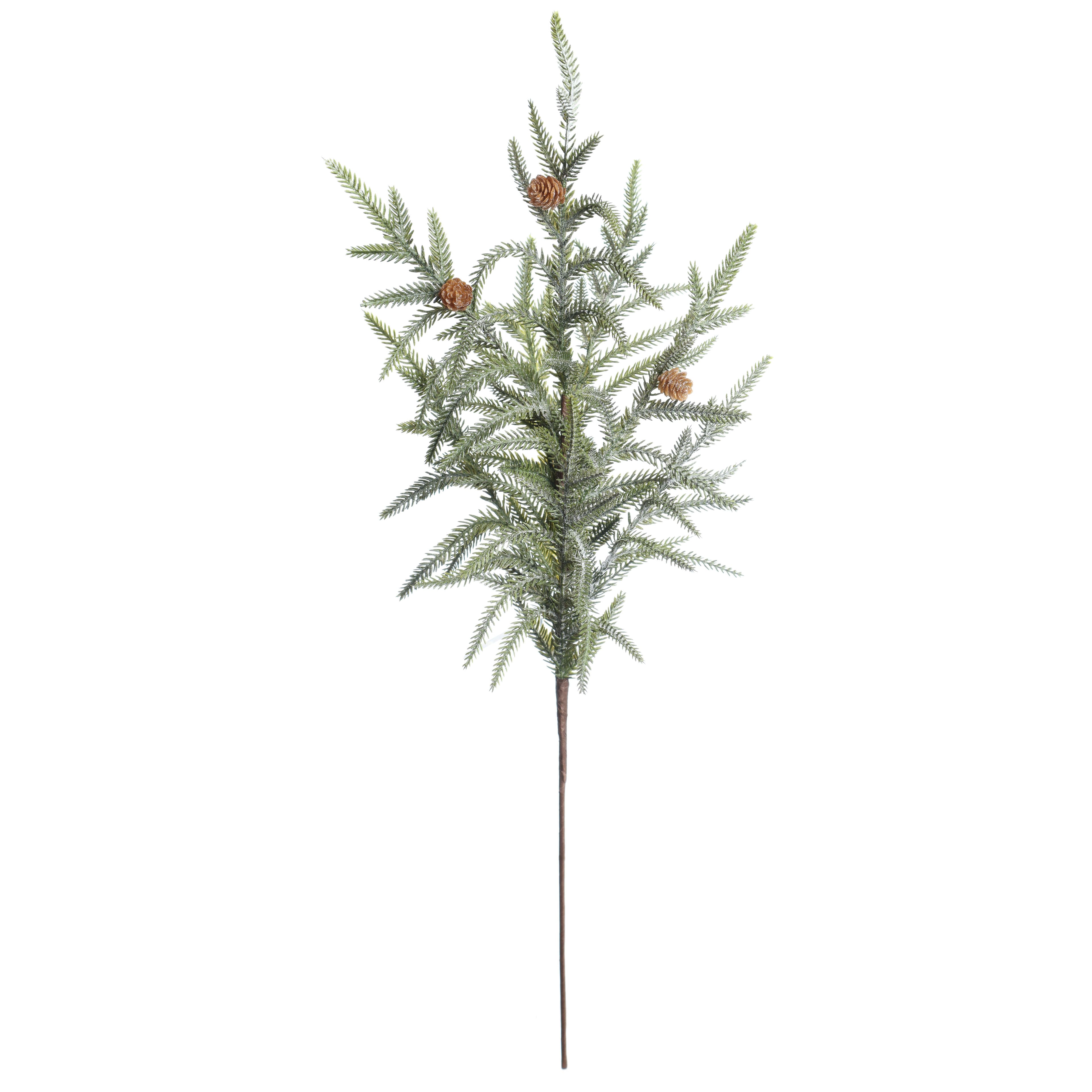 28.25&#x22; Green Frosted Soft Pine with Pinecone Stem by Ashland&#xAE;