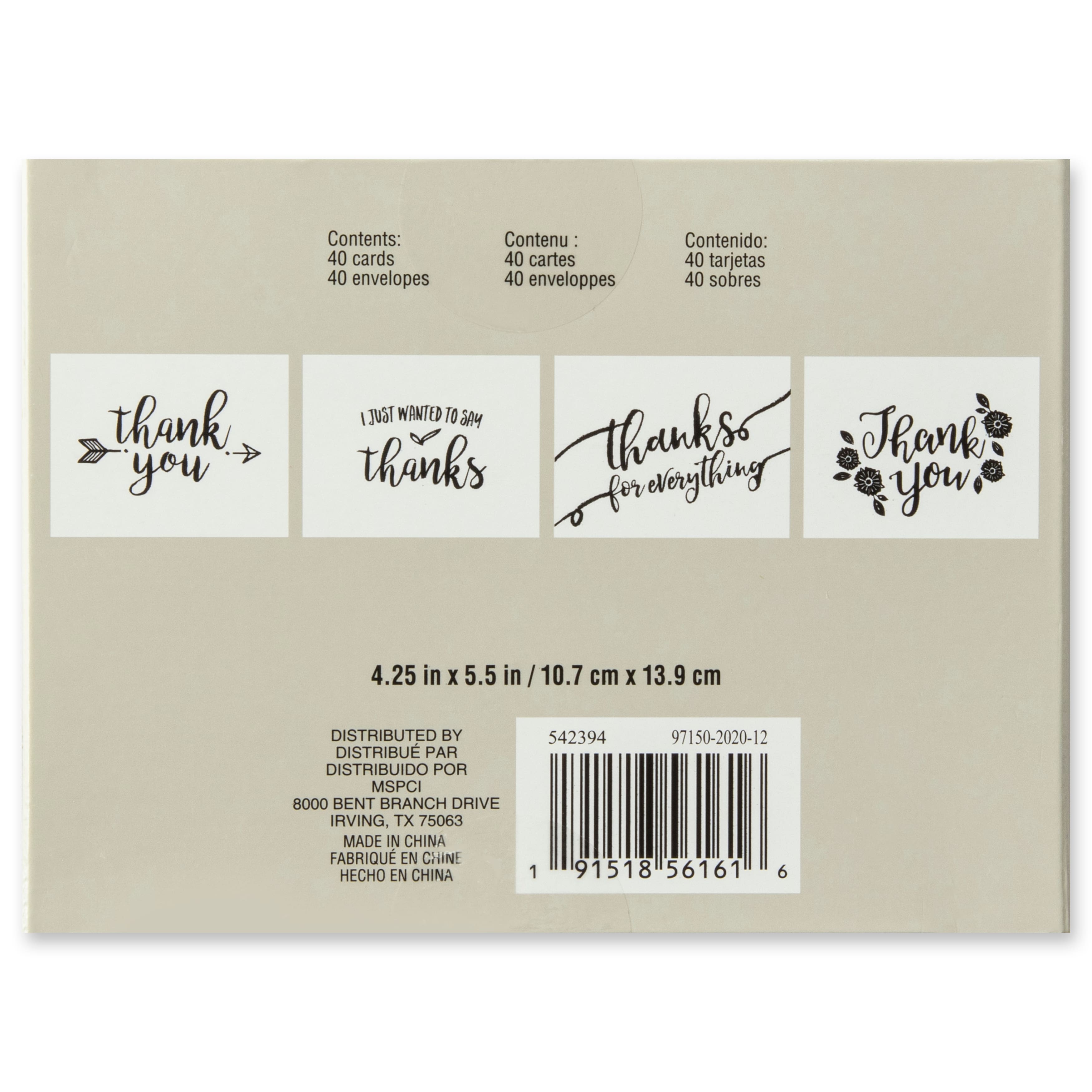 12 Packs: 40 ct. (480 total) Black &#x26; White Thank You Cards &#x26; Envelopes by Recollections&#x2122;, 4.25&#x22; x 5.5&#x22;