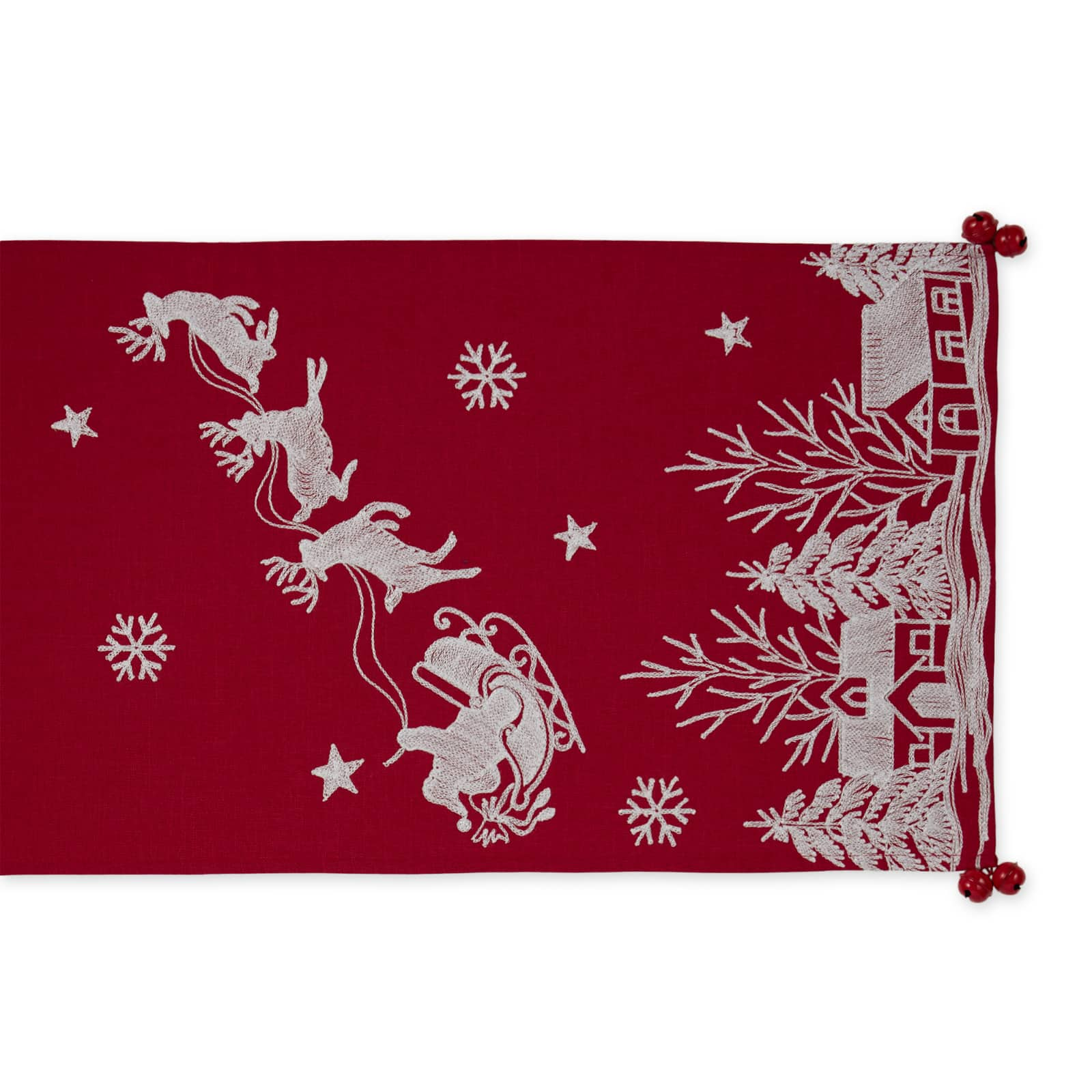 DII&#xAE; 70&#x22; Santa&#x27;s Sleigh Embroidered Table Runner