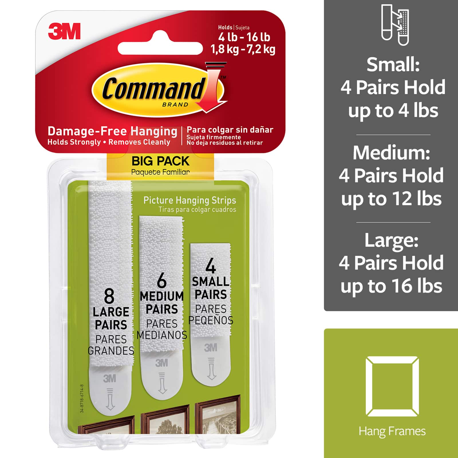 12 Packs: 18 ct. (216 total) Command&#x2122; Picture Hanging Strips Big Pack