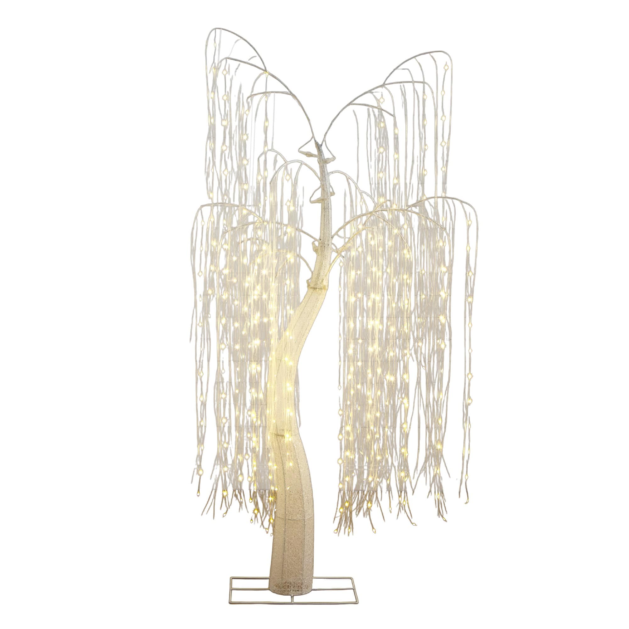 7ft. Pre-Lit Artificial White Willow Tree with 400 Cool White LED Light