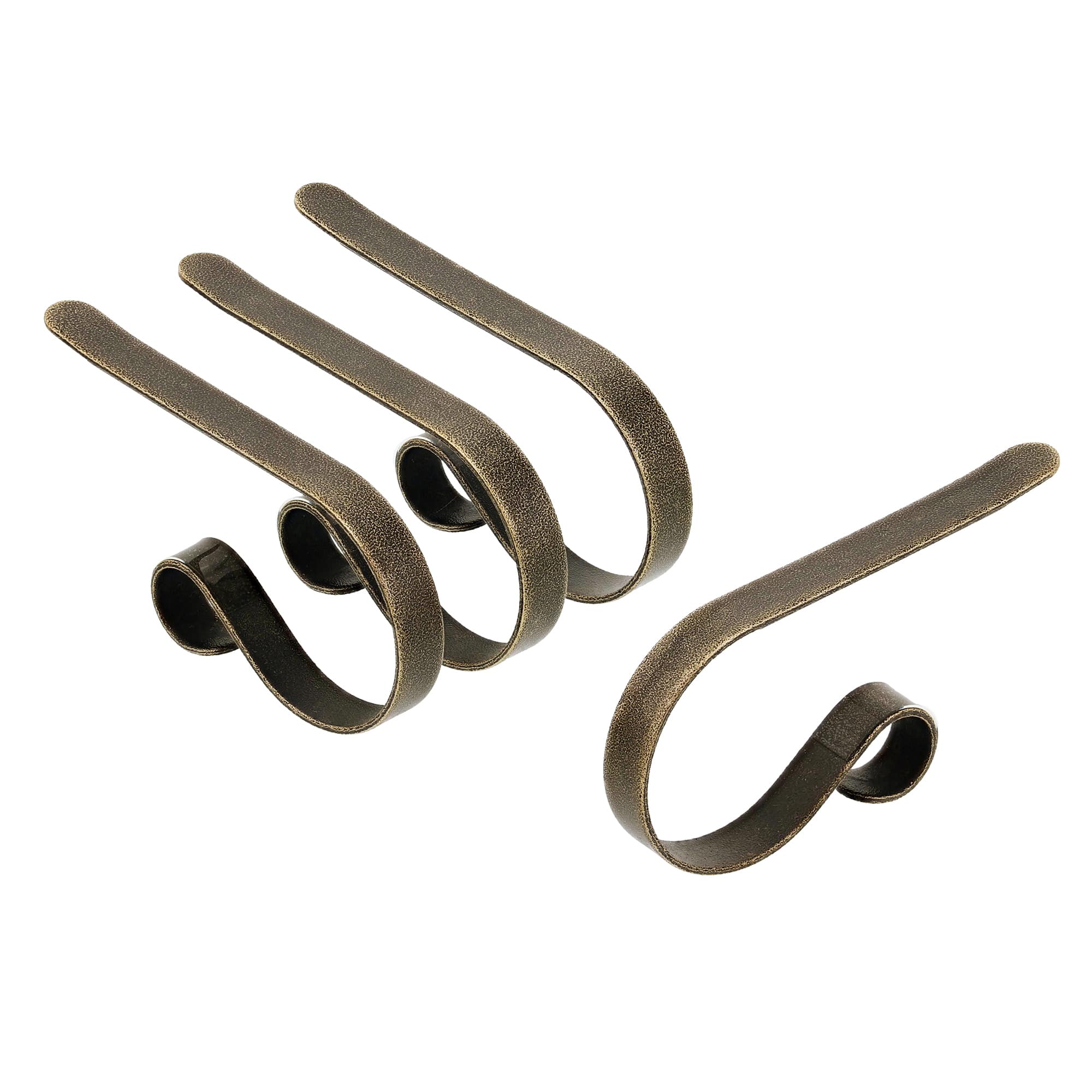 Original MantleClip® Weathered Antique Brass Stocking Holders, 4ct.