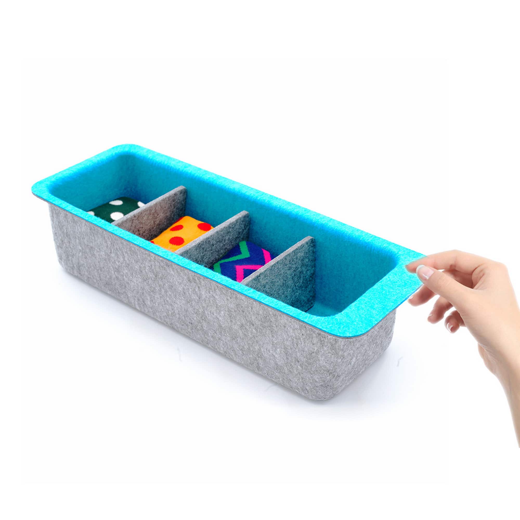 Welaxy Felt Adjustable 4 Slot Drawer Organizer Bin