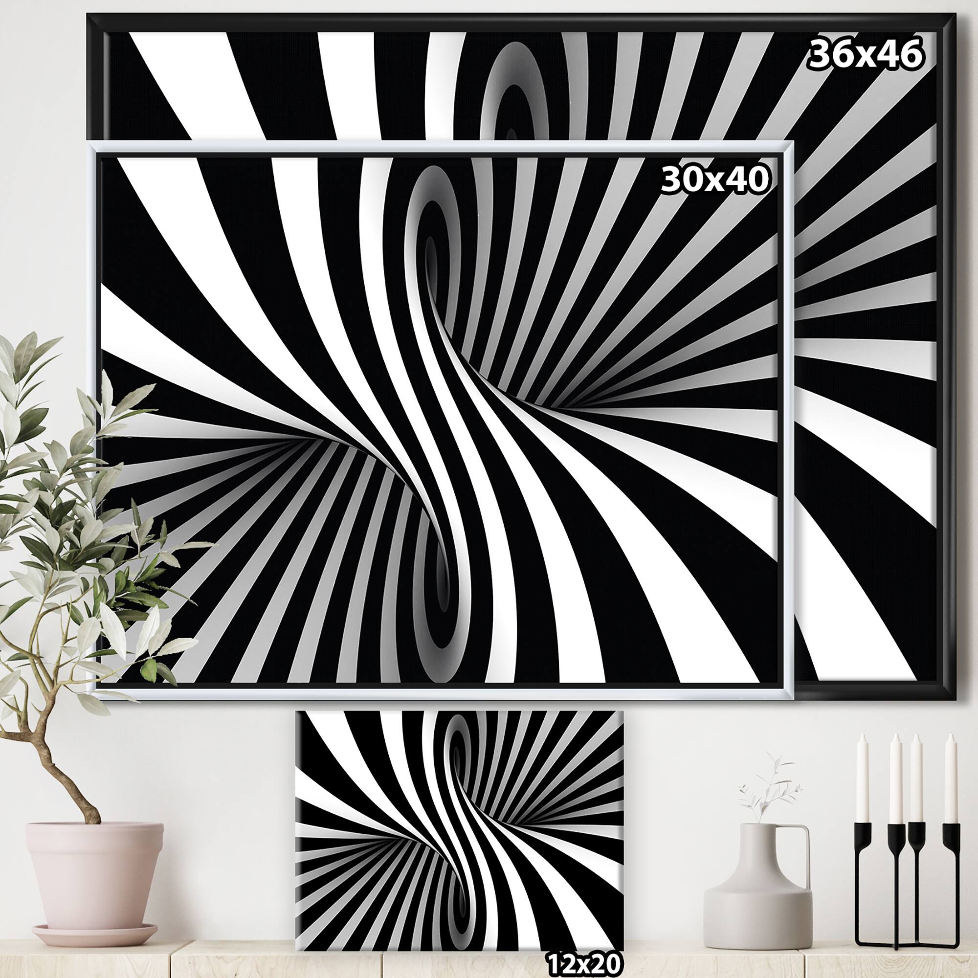 Designart - Black and White Spiral
