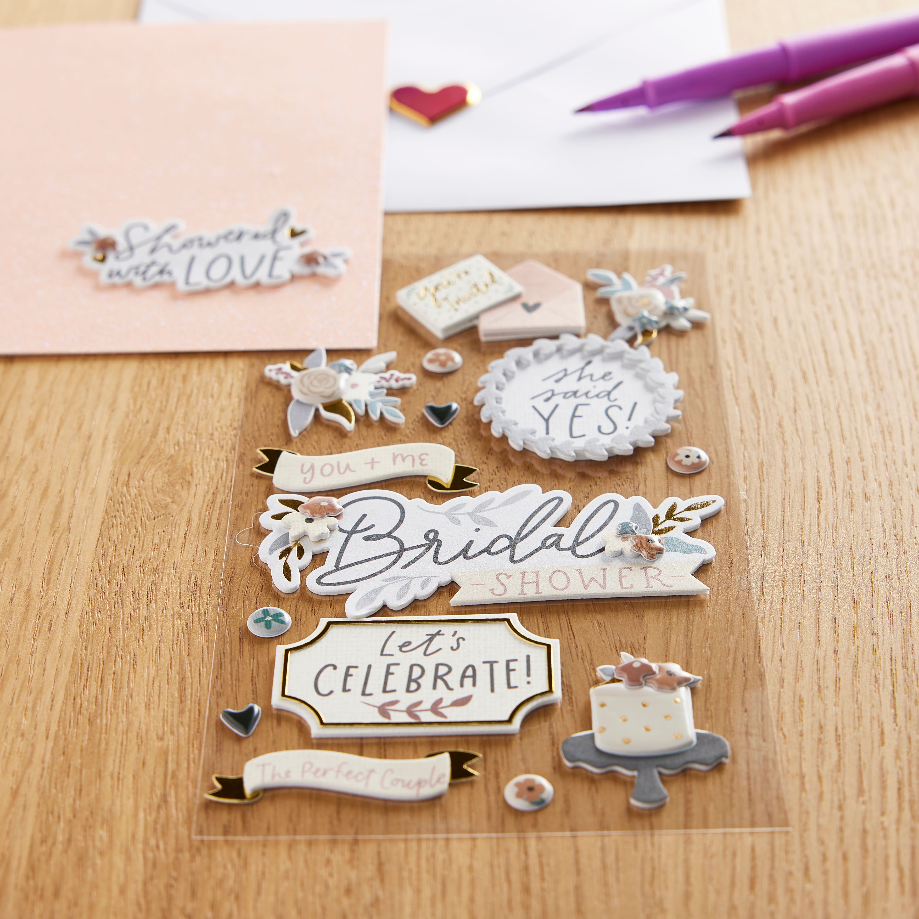 12 Pack: Wedding Shower Stickers by Recollections&#x2122;