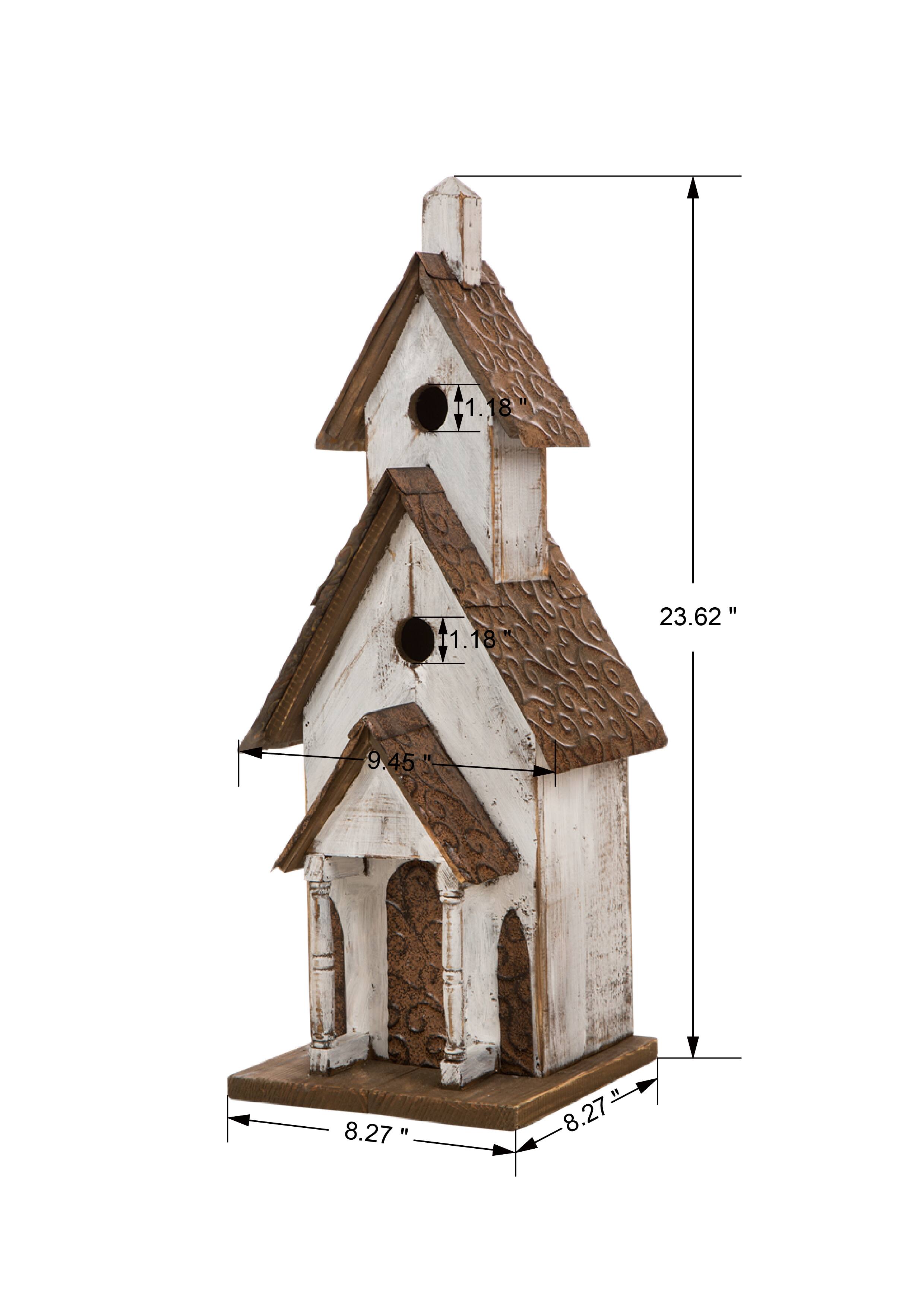 Glitzhome® 23.62" Extra-Large Rustic Wooden Birdhouse