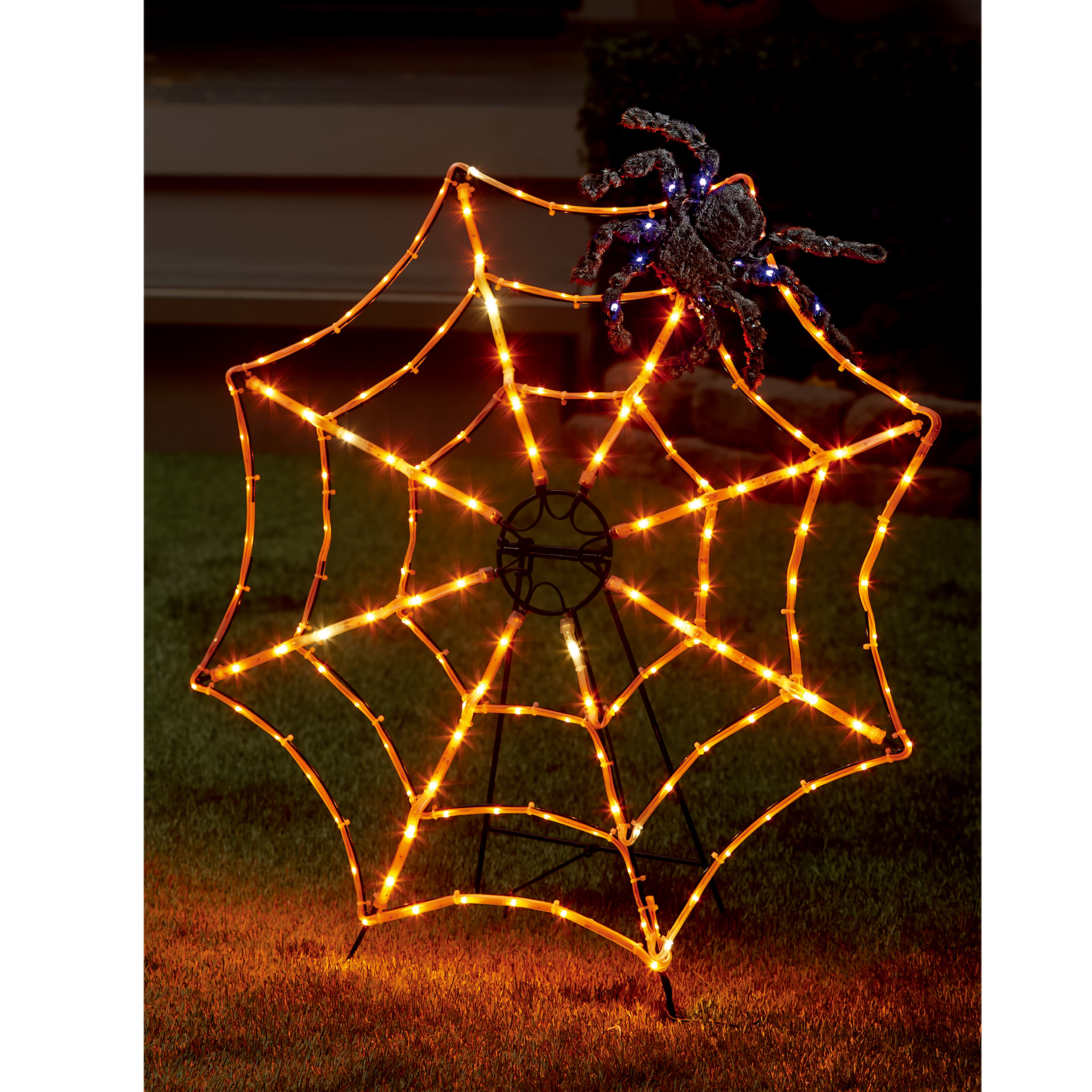 2ft. LED Lighted Web with Spider Yard D&#xE9;cor by Ashland&#xAE;
