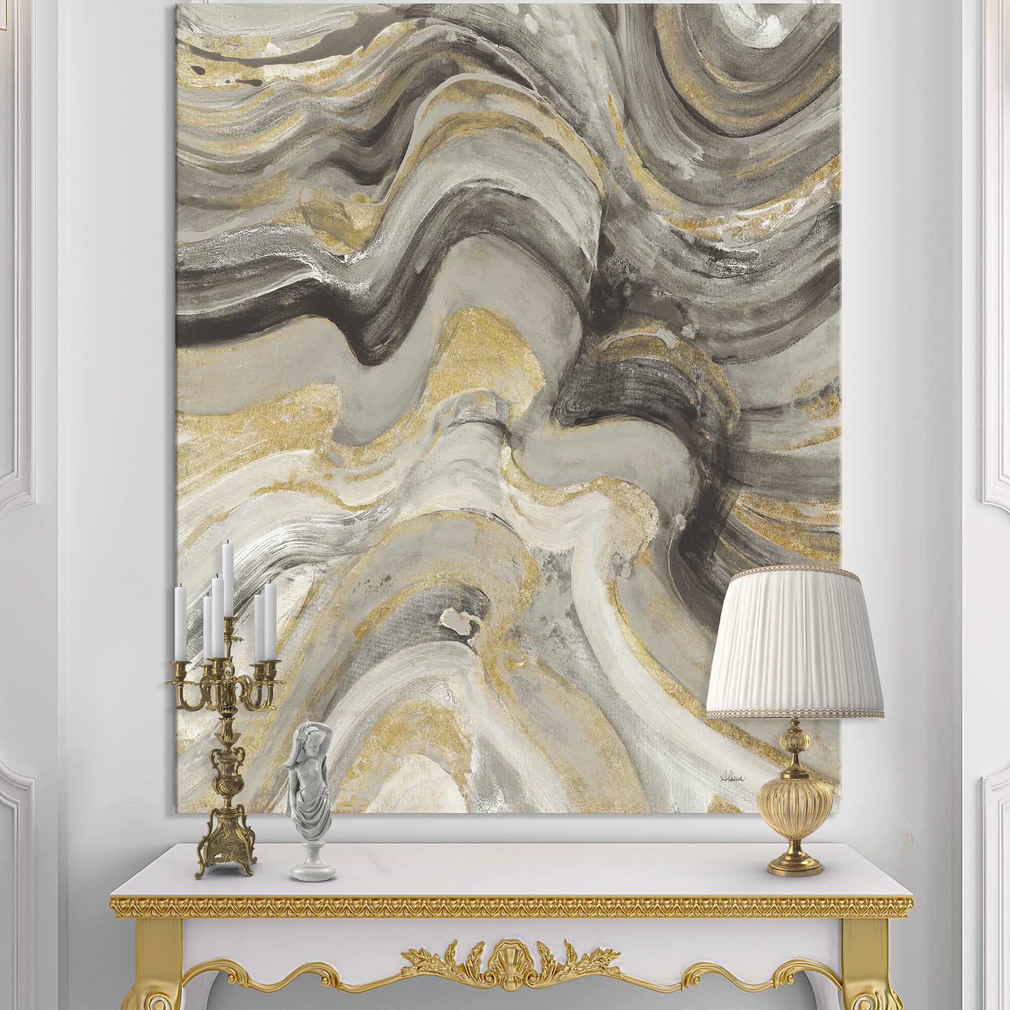 Designart - Glam Gold Canion - Modern & Transitional Canvas Art