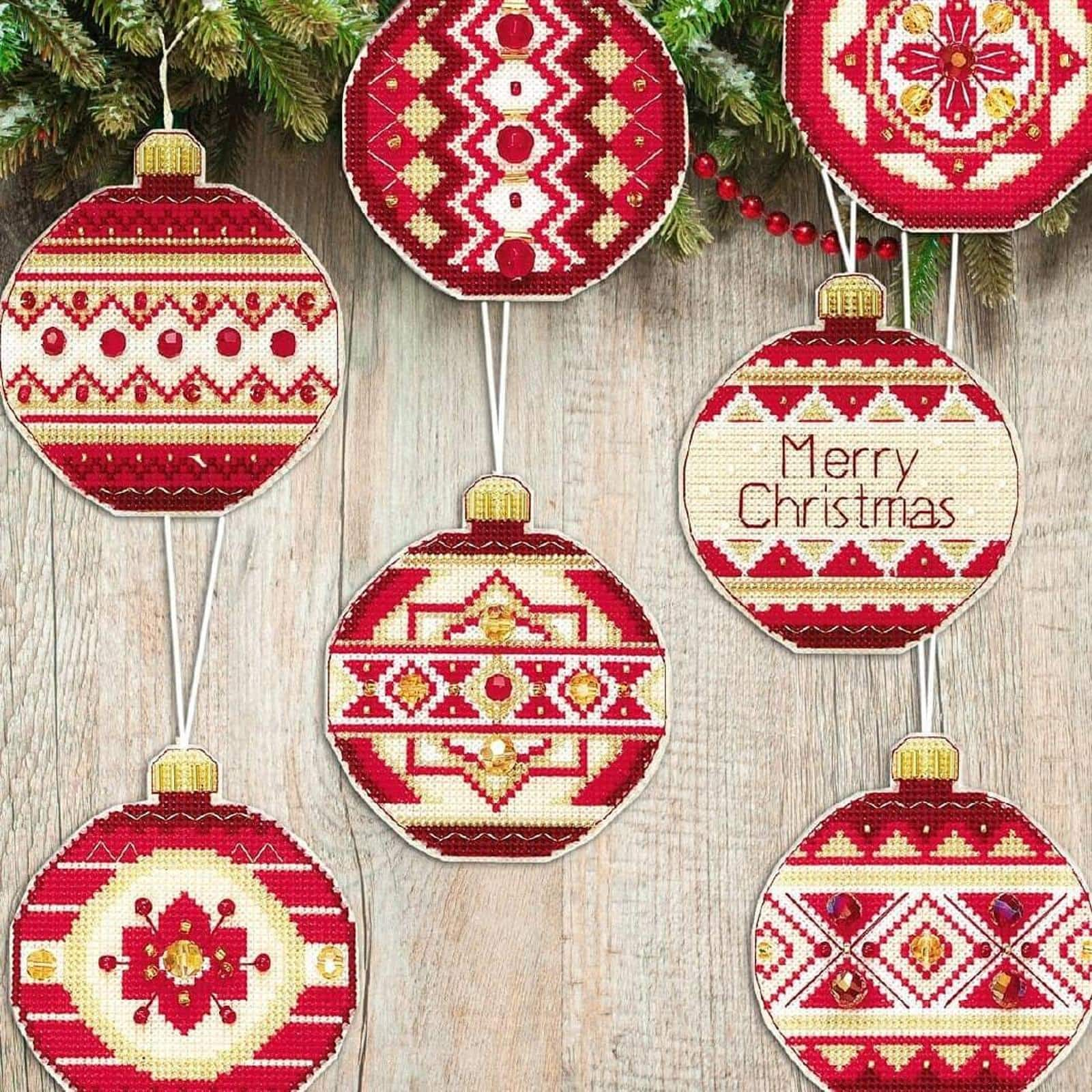 Crystal Art Christmas Tree Toy Plastic Canvas Counted Cross Stitch Kit Set Of Pictures Merry Christmas