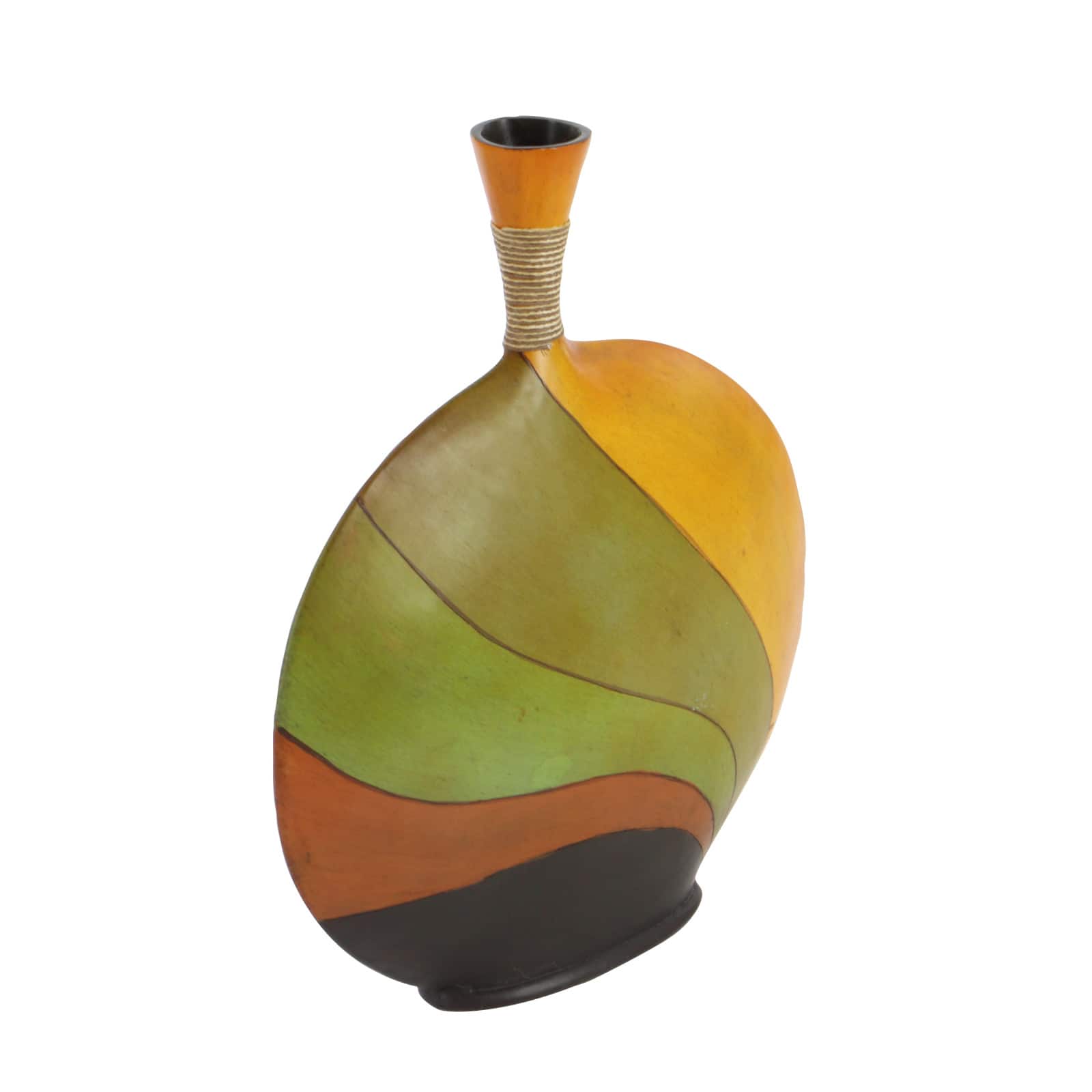 20&#x22; Multi Colored Polystone Eclectic Vase