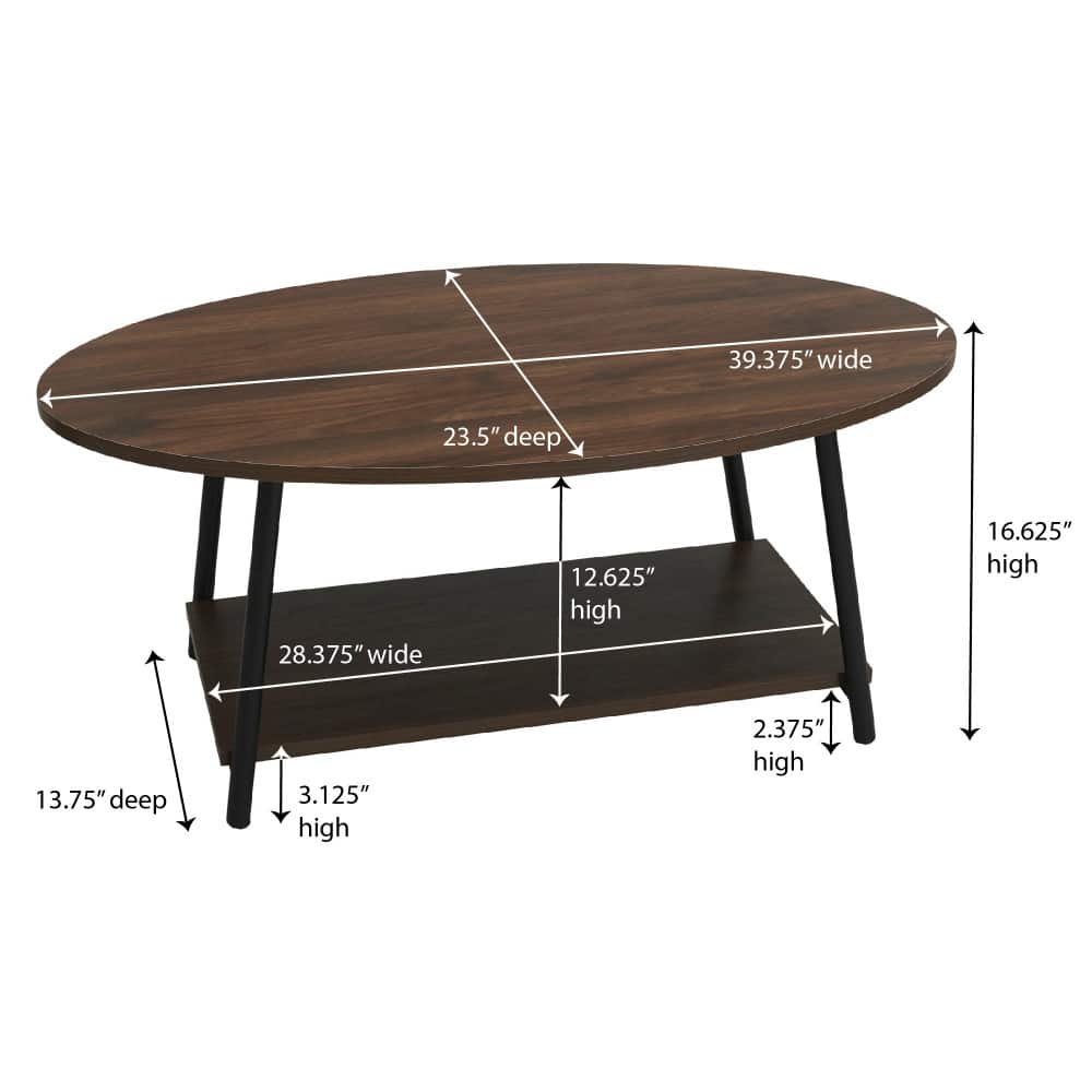 Household Essentials 39" Jamestown Oval Coffee Table