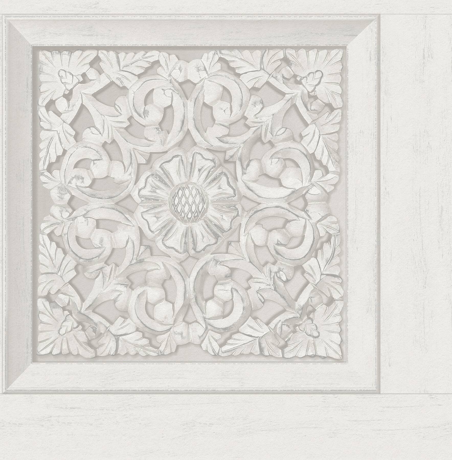 InHome Carved Floral Peel &#x26; Stick Wallpaper