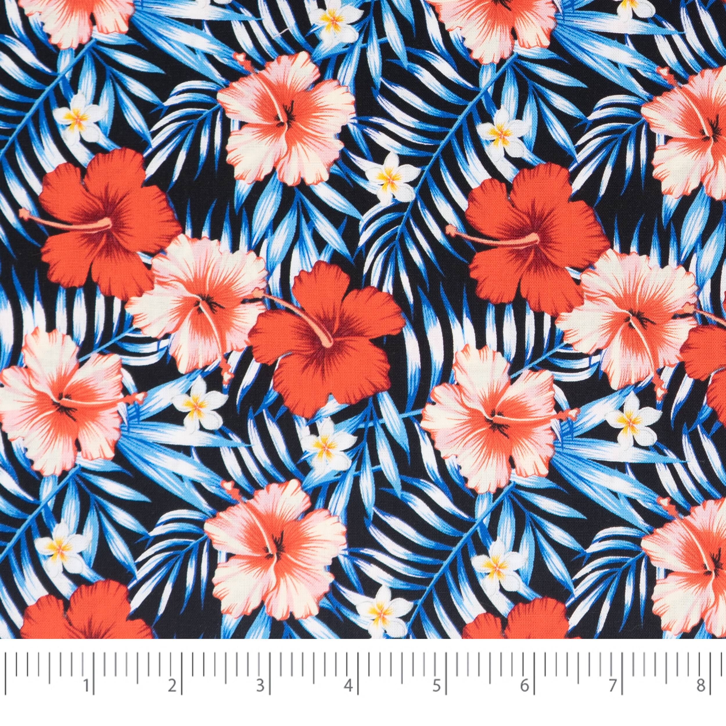 SINGER Patriotic Tropical Cotton Fabric