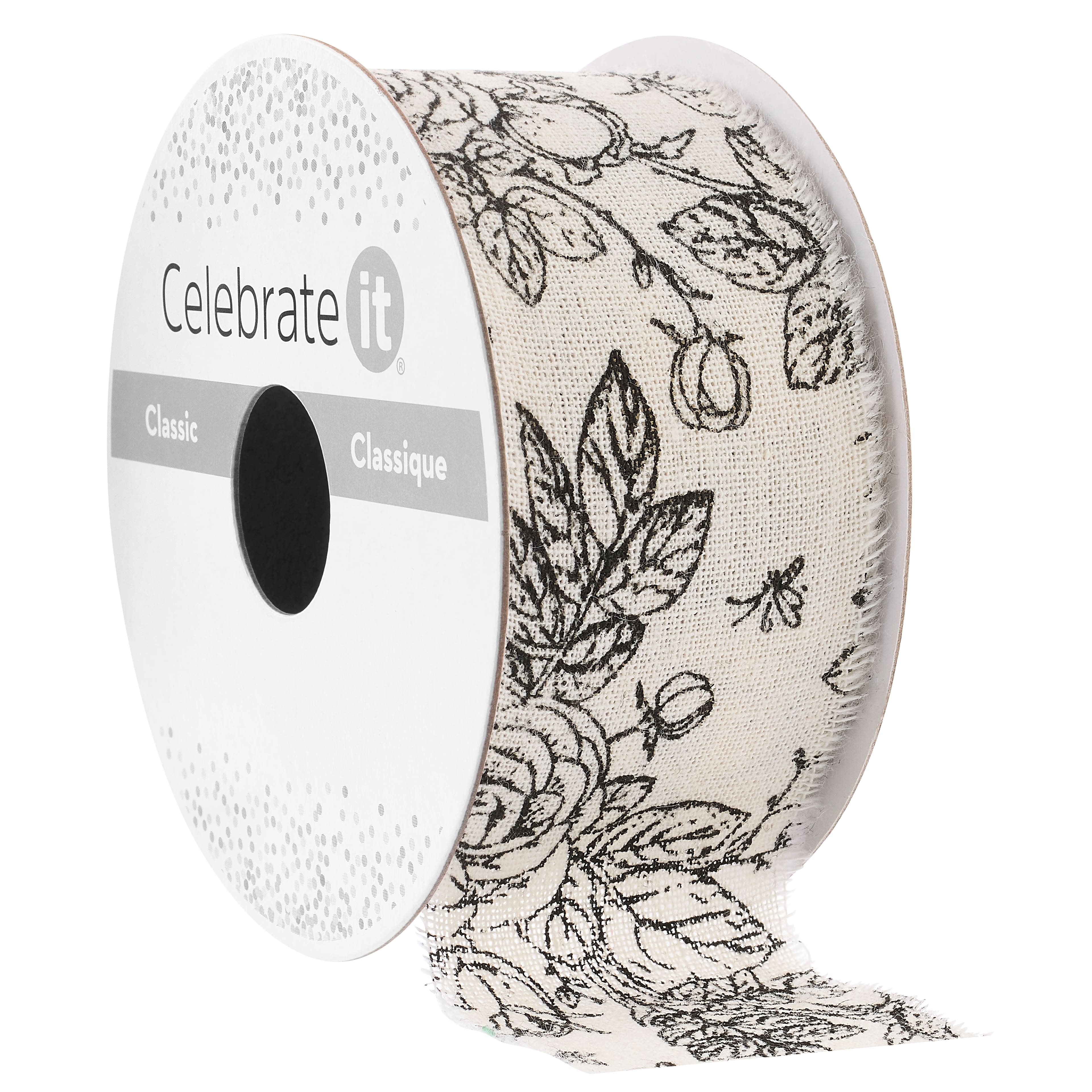 1.5&#x22; x 3yd. Natural Rose Cotton Ribbon by Celebrate It&#x2122; Classic
