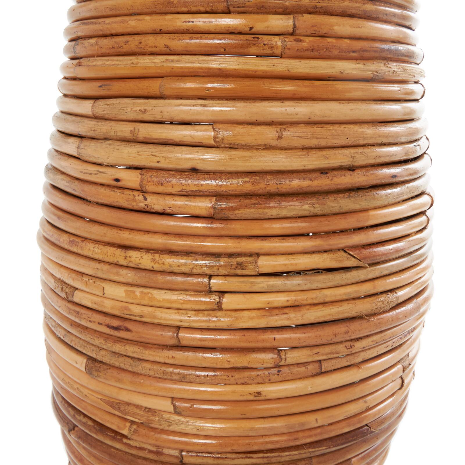 28" Brown Rattan Handmade Wrapped Vase