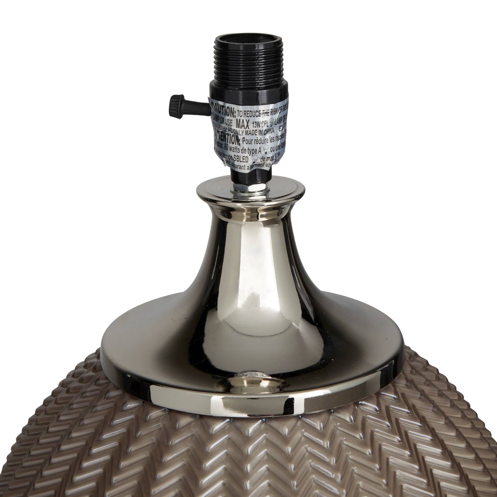 Grey Polyester Transitional Table Lamp, 27" x 17" x 17"