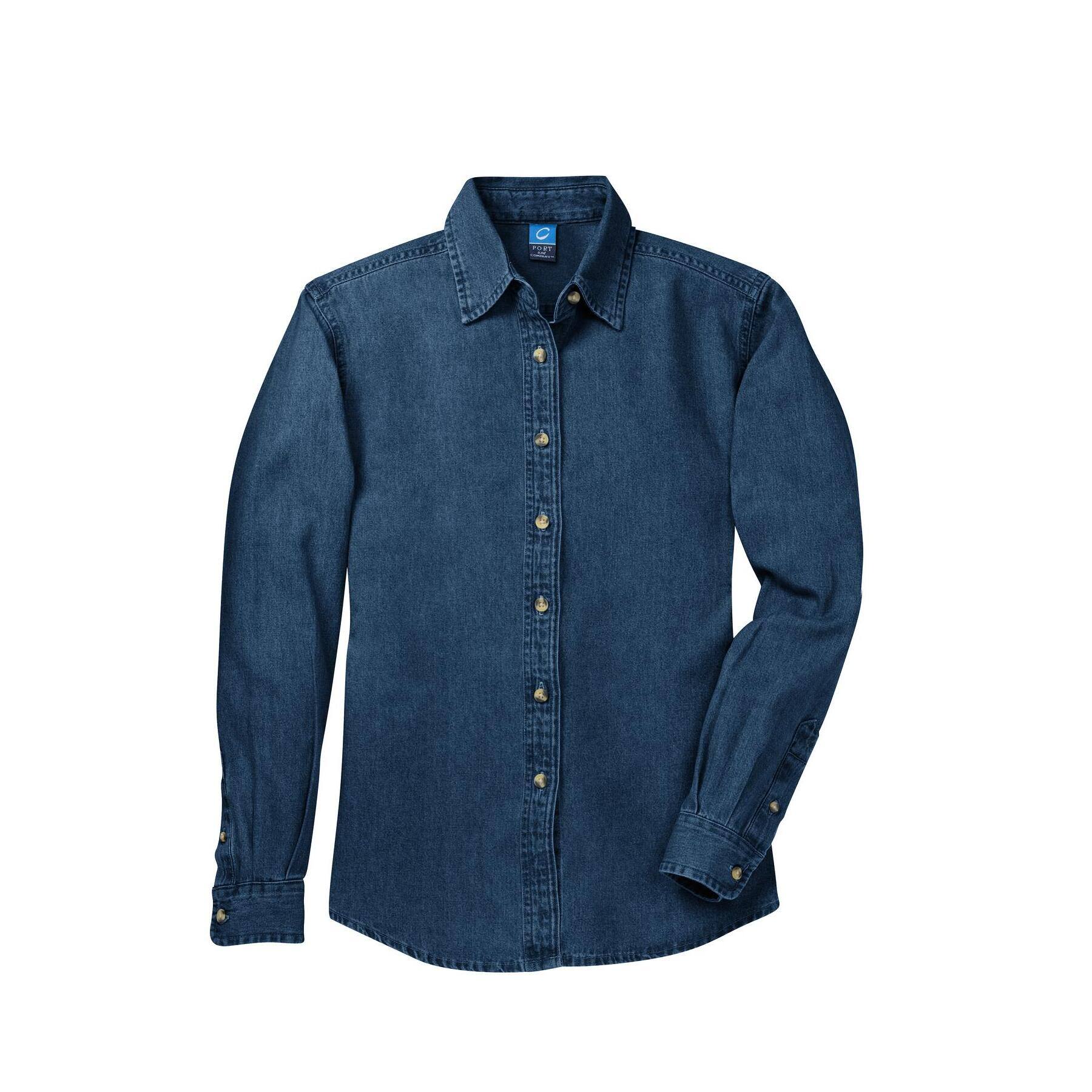 Port &#x26; Company&#xAE; Long Sleeve Ladies Value Denim Shirt